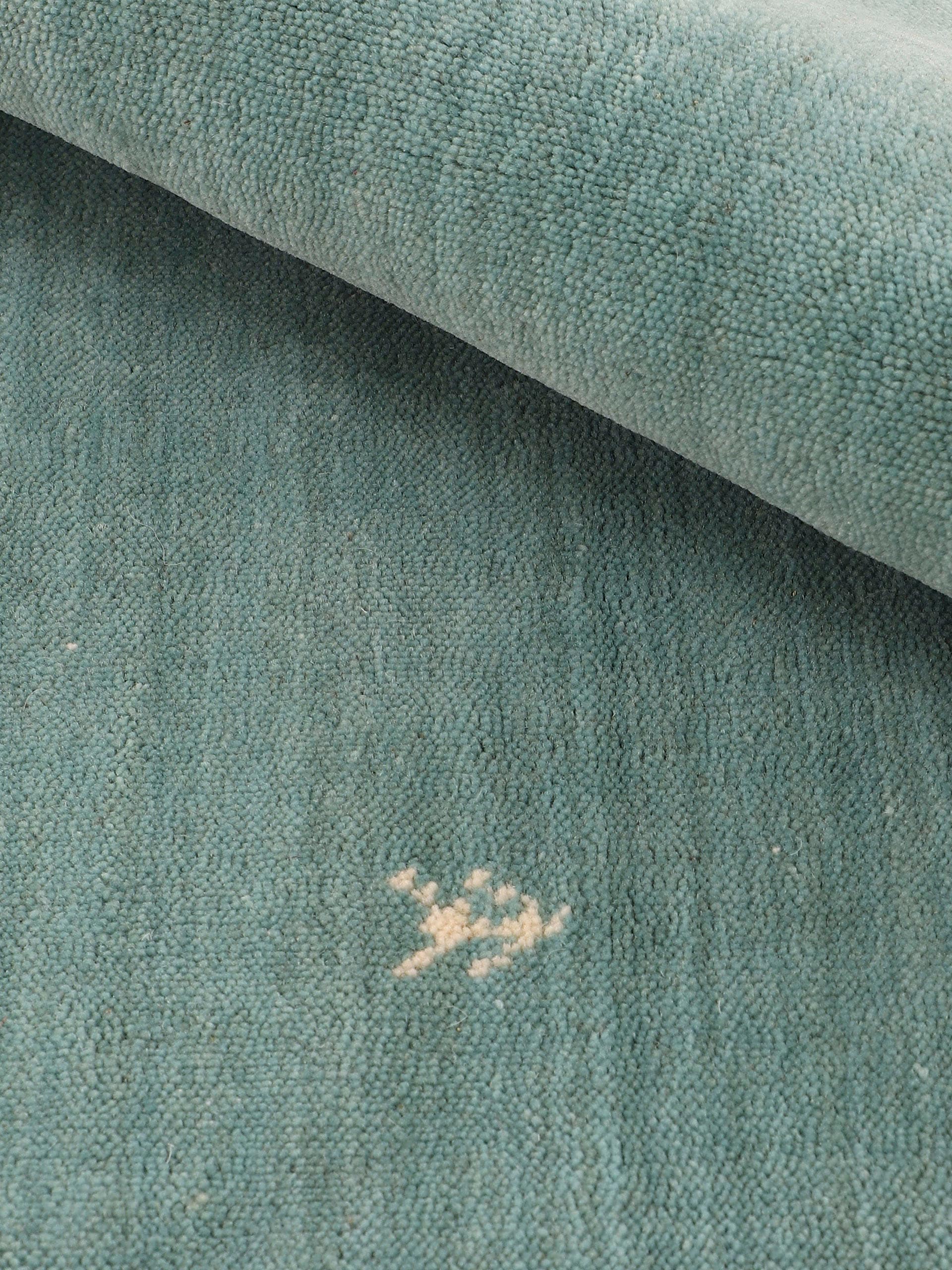 carpetfine Wollteppich »Gabbeh Uni«, rund, reine Wolle handgewebt, Gabbeh Tiermotiv warmes Raumklima viele Größen
