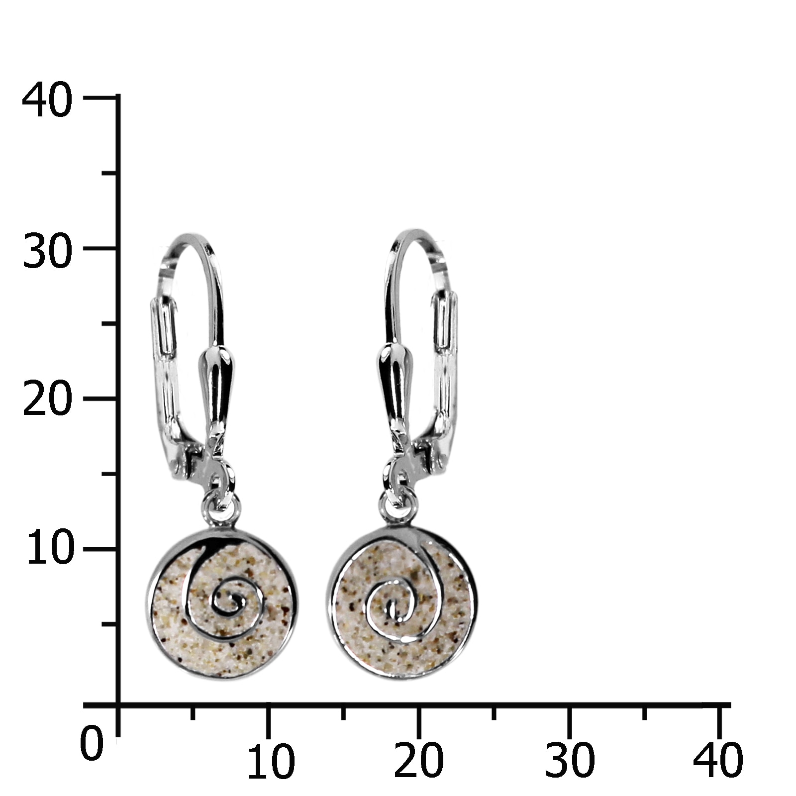 DUR Paar Ohrhänger »- Spirale - Strandsand - Silber 925/000 -,«