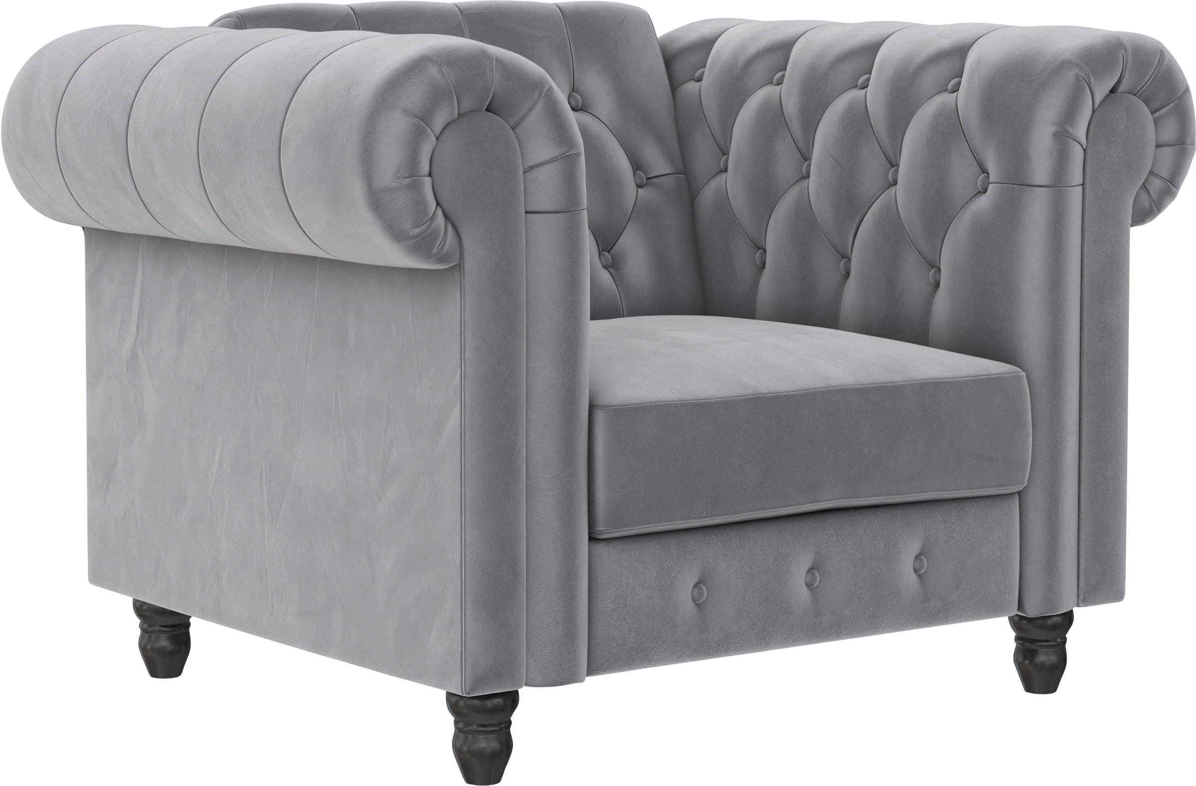 Dorel Home Chesterfield-Sessel »Felix«, mit Rückenlehne 3-fach verstellbar, Beine Massivholz, Sitzhöhe 46 cm