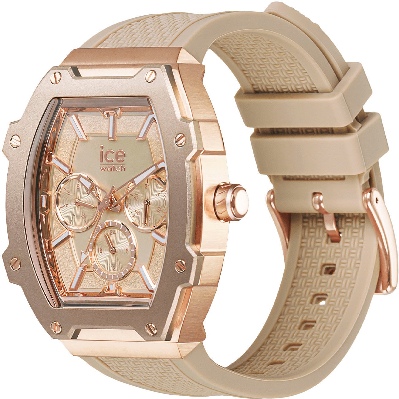 ice-watch Multifunktionsuhr »ICE boliday - Steel - Medium - MT« Quarzuhr, Armbanduhr, Damenuhr, analog, Silikonarmband, Datum