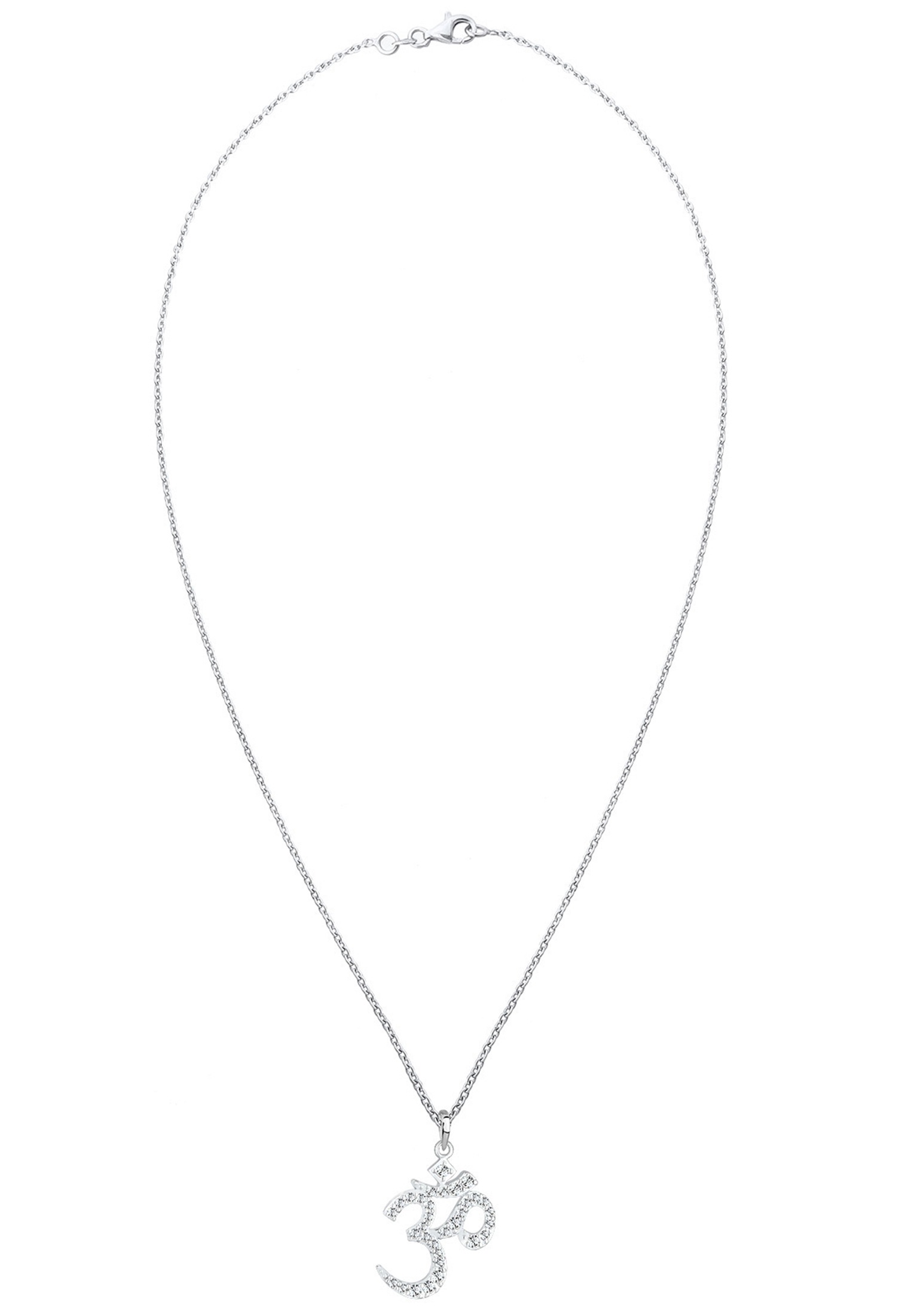 Elli Silberkette »Halskette Om Schriftzeichen Weiß 925 Sterling Silber, mit Kristallen von Swarovski®«