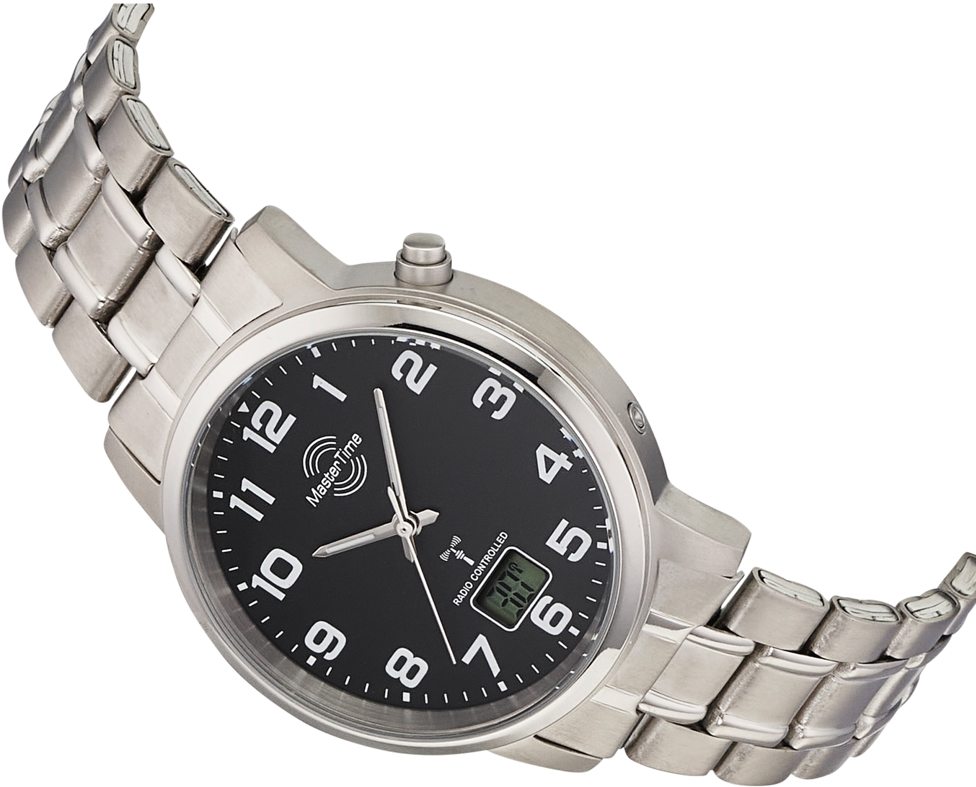 MASTER TIME Funkuhr »Expert Titan«, Armbanduhr, Quarzuhr, Herrenuhr, Datum, Leuchtzeiger