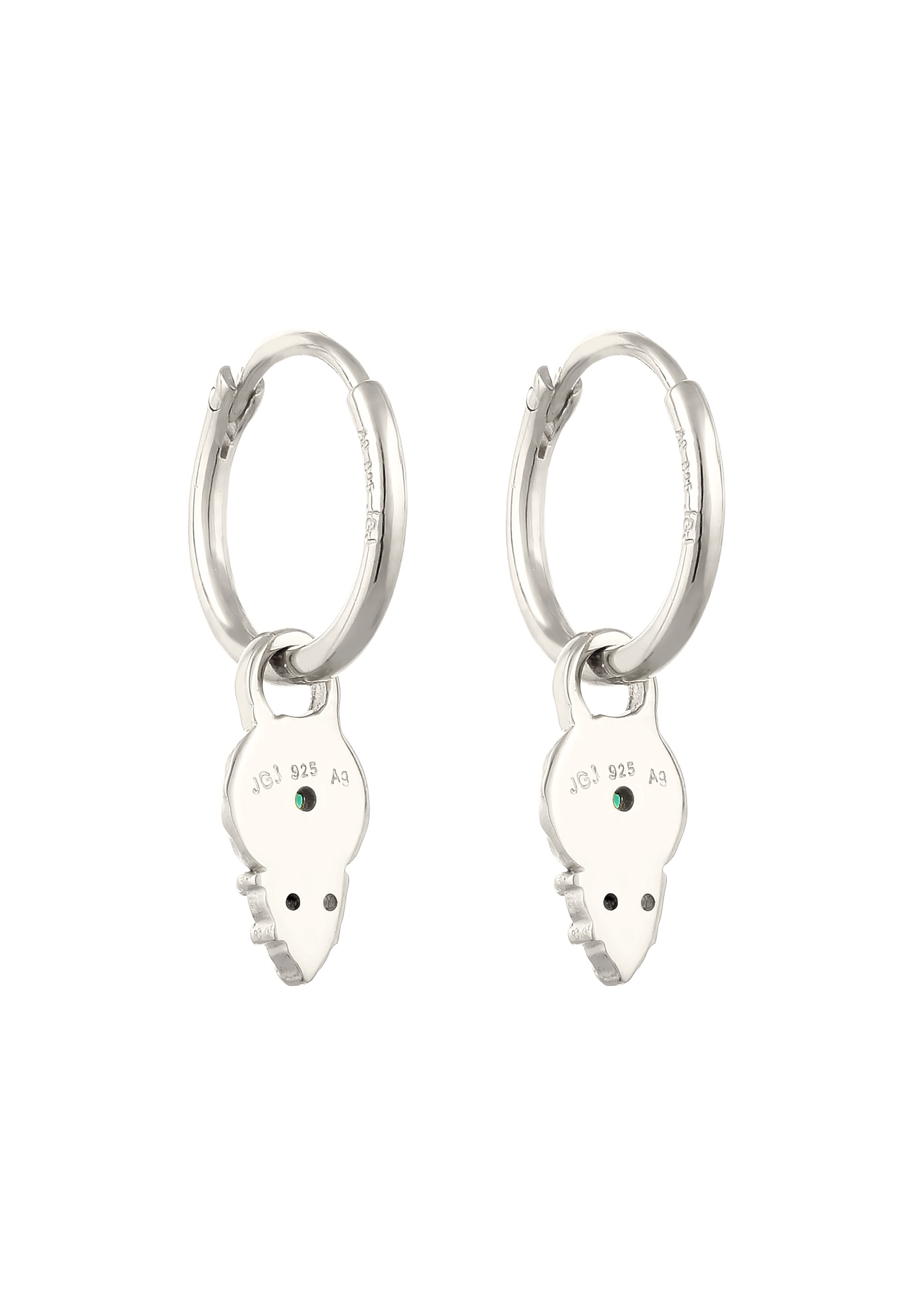 Elli Premium Paar Creolen »Ohrringe Creolen Anhänger Zirkonia Synthetischer Smaragd Grün 925 Sterling Silber«