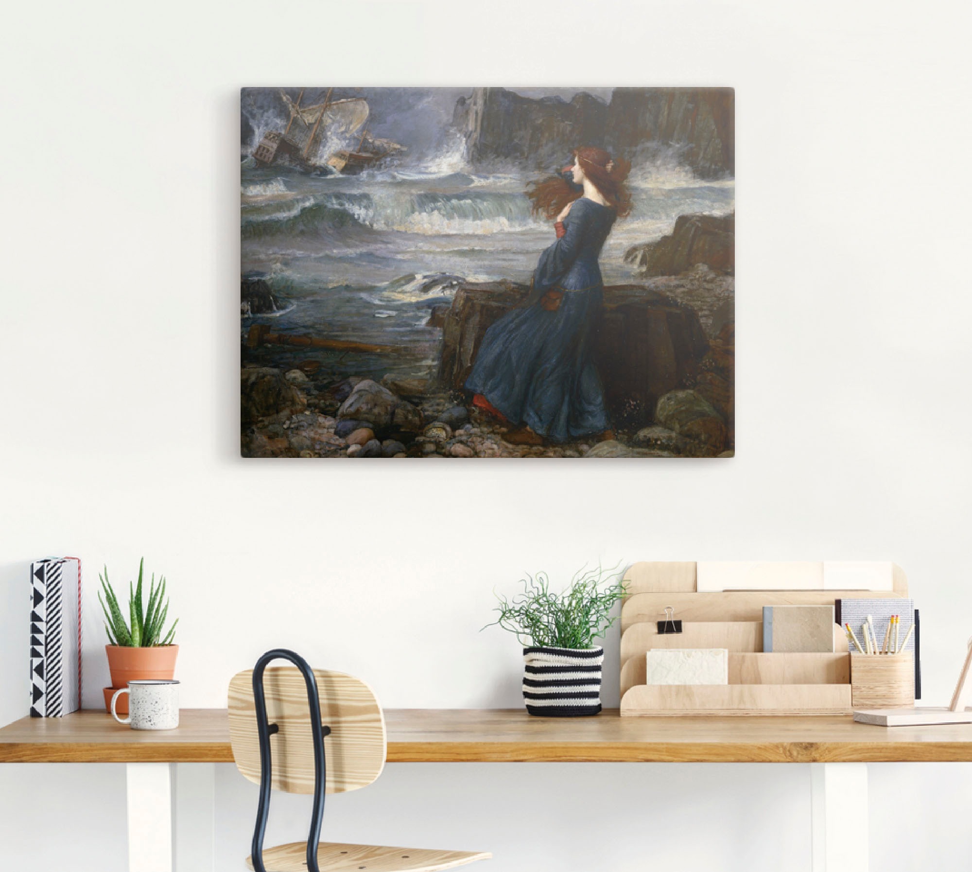 Artland Leinwandbild »Der Sturm I« Frau 1 Stk. tlg. auf Holzrahmen gespannt
