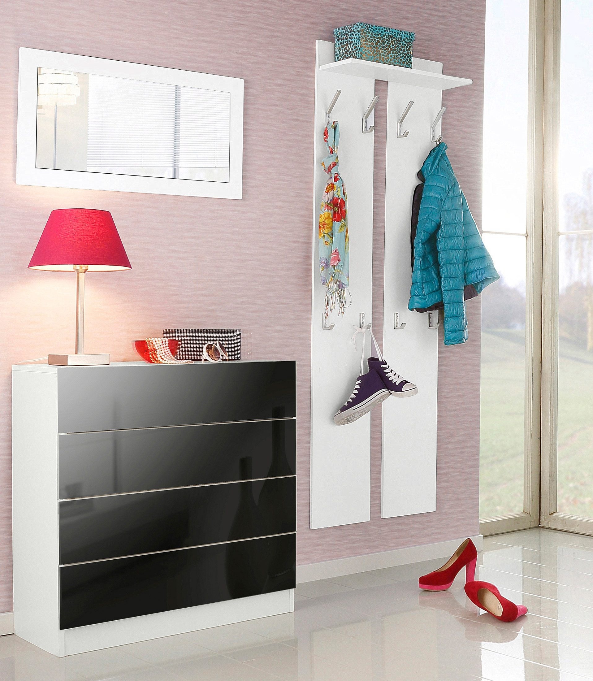 Borchardt Möbel Garderoben-Set »Vaasa 3« Set, 3 Stk. tlg. in schwarz