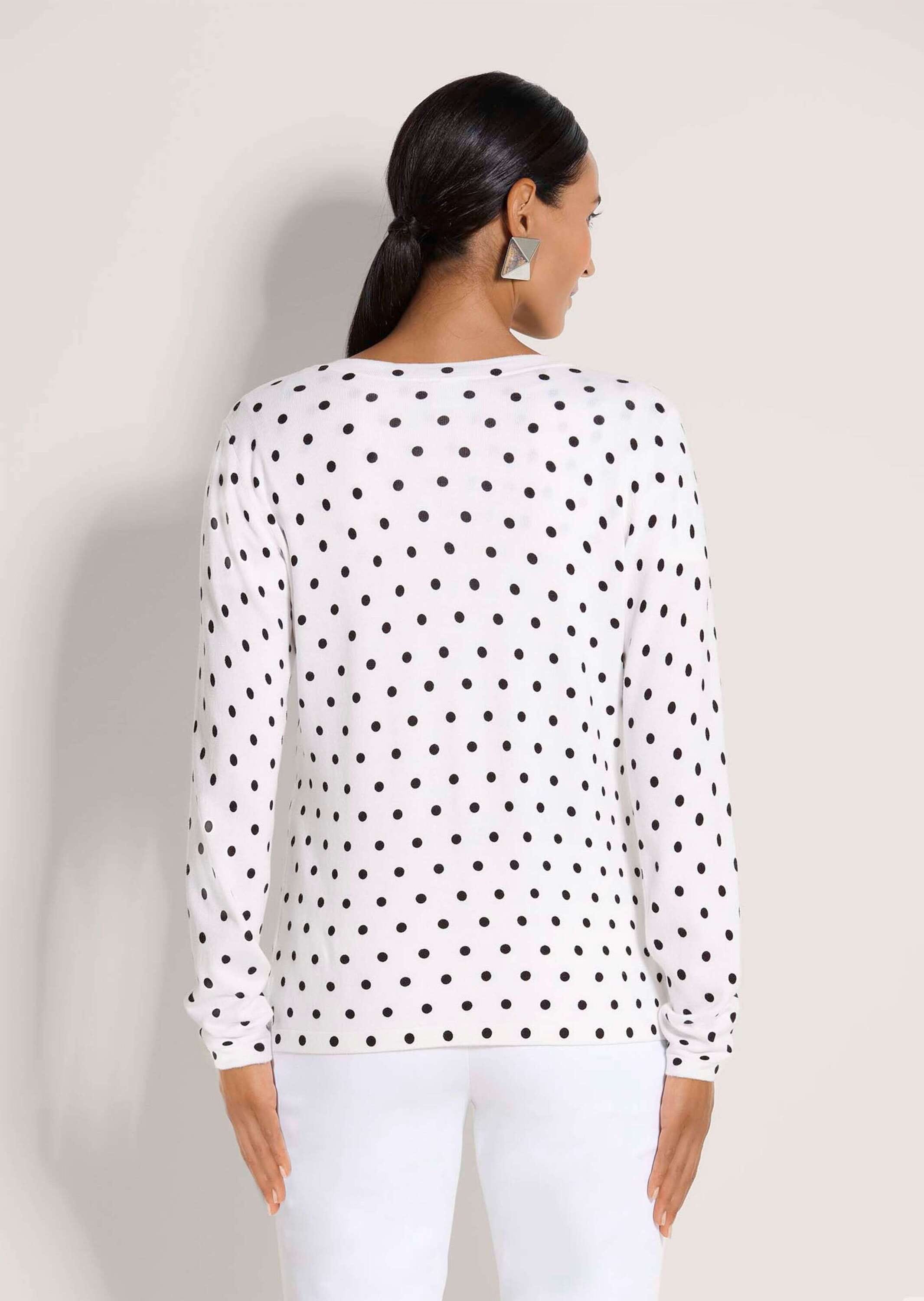 MADELEINE Strickjacke »Cardigan Langarm Strickjacke mit Knopfleiste, Punktmuster« Punkteprint