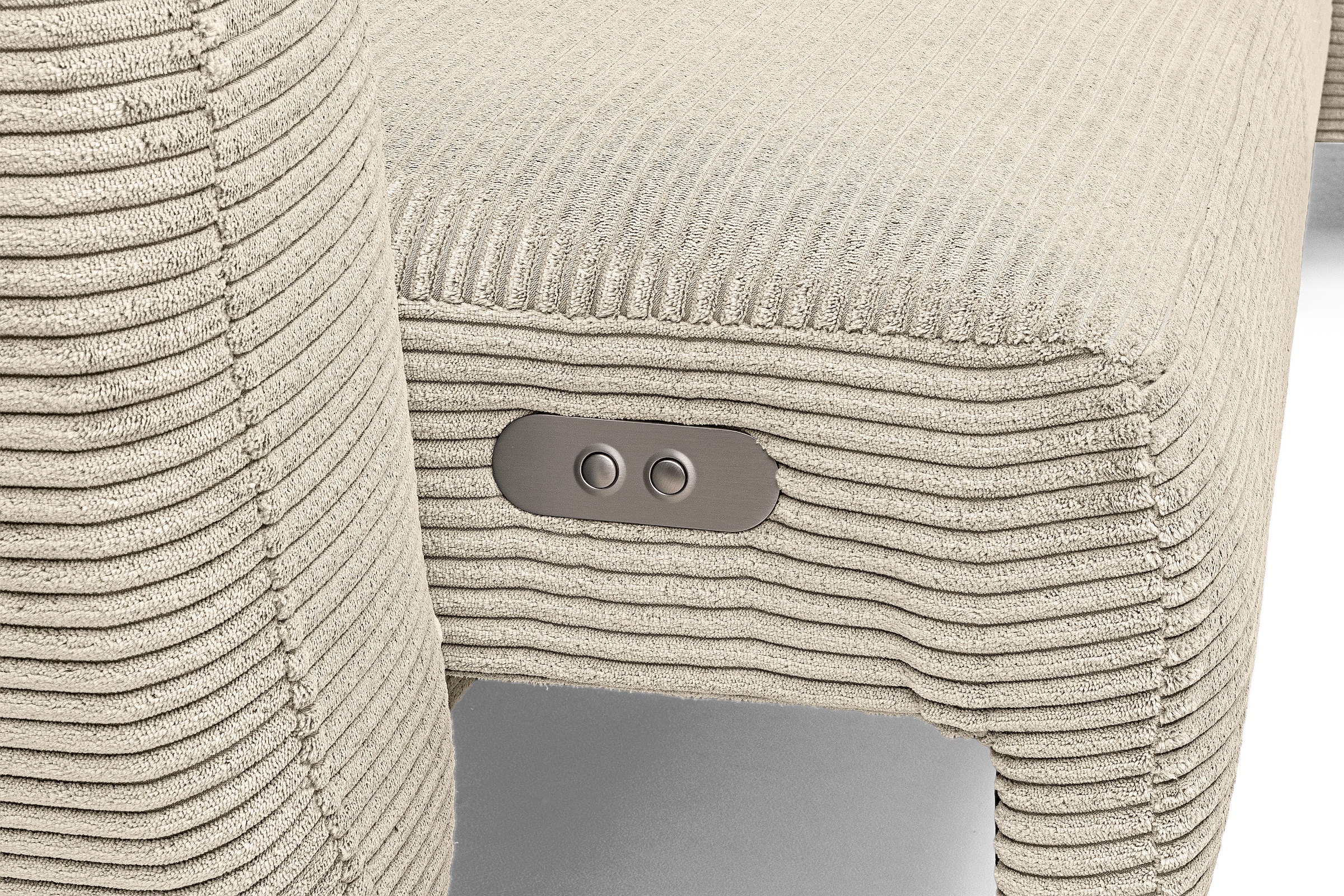 WERK2 Ecksofa »Alisson, mit elektrischer Sitztiefenverstellung, L-Form, Breite 277 cm« Alisson – flexibler Komfort mit modernem Design und smarten Details.