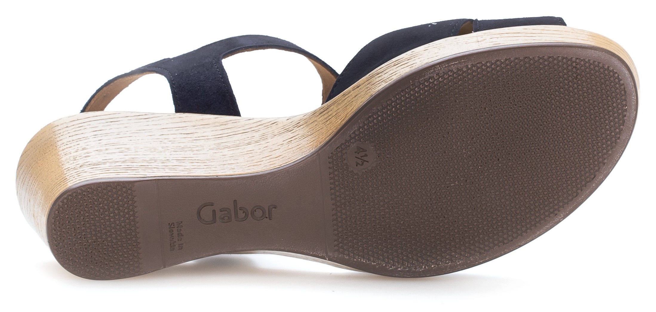 Gabor Keilsandalette, Sommerschuh, Sandale, Riemchensandalette mit Keilabsatz in Holzoptik