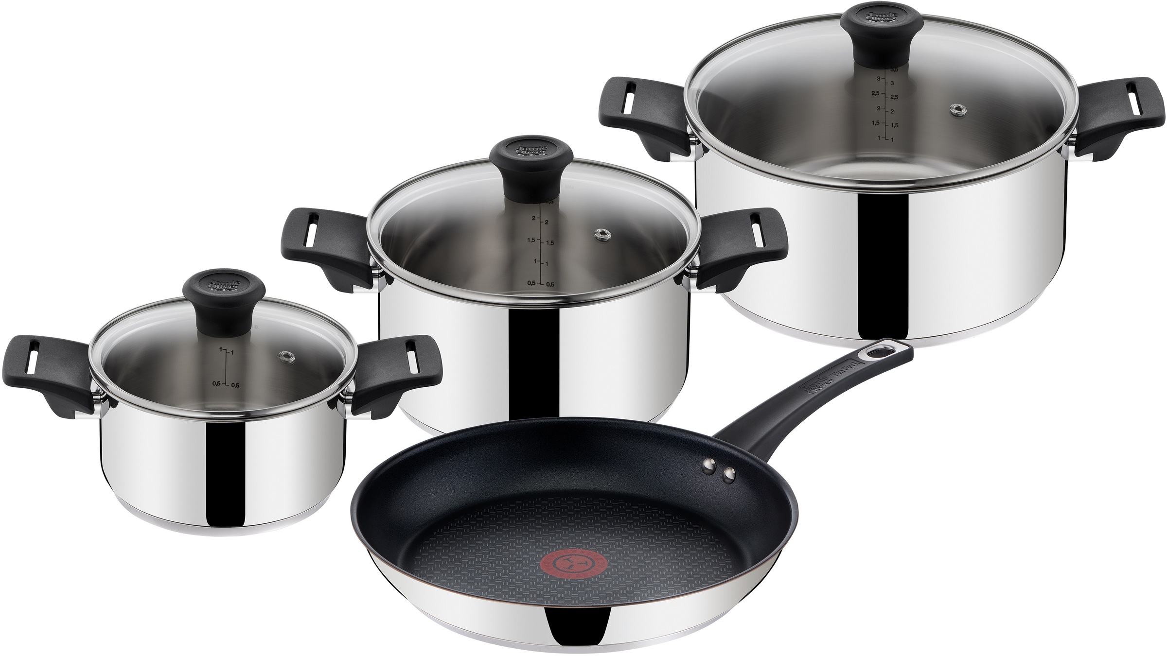 Tefal Topf-Set »B271S7 Jamie Oliver Mainstream«, Edelstahl, (Set, 7 tlg.), Induktion