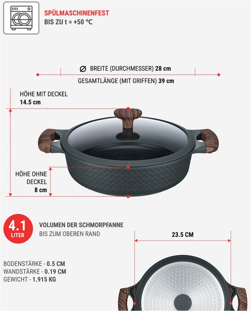 RESTO Kitchenware Bräter »Ran, Kochtopf antihaftbeschichtet und spülmaschinenfest« 2 Stk. tlg. Aluminiumguss