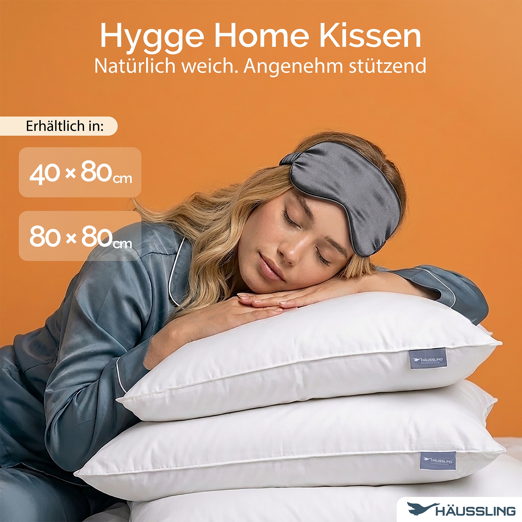 Haeussling Federkopfkissen »Hygge Home, verschiedene Größen, DIN Certco biobasiert >85%« Füllung: Weiße neue Federn und Daunen, Klasse I, 85% Federn 15% Daunen 1 Stk. tlg.