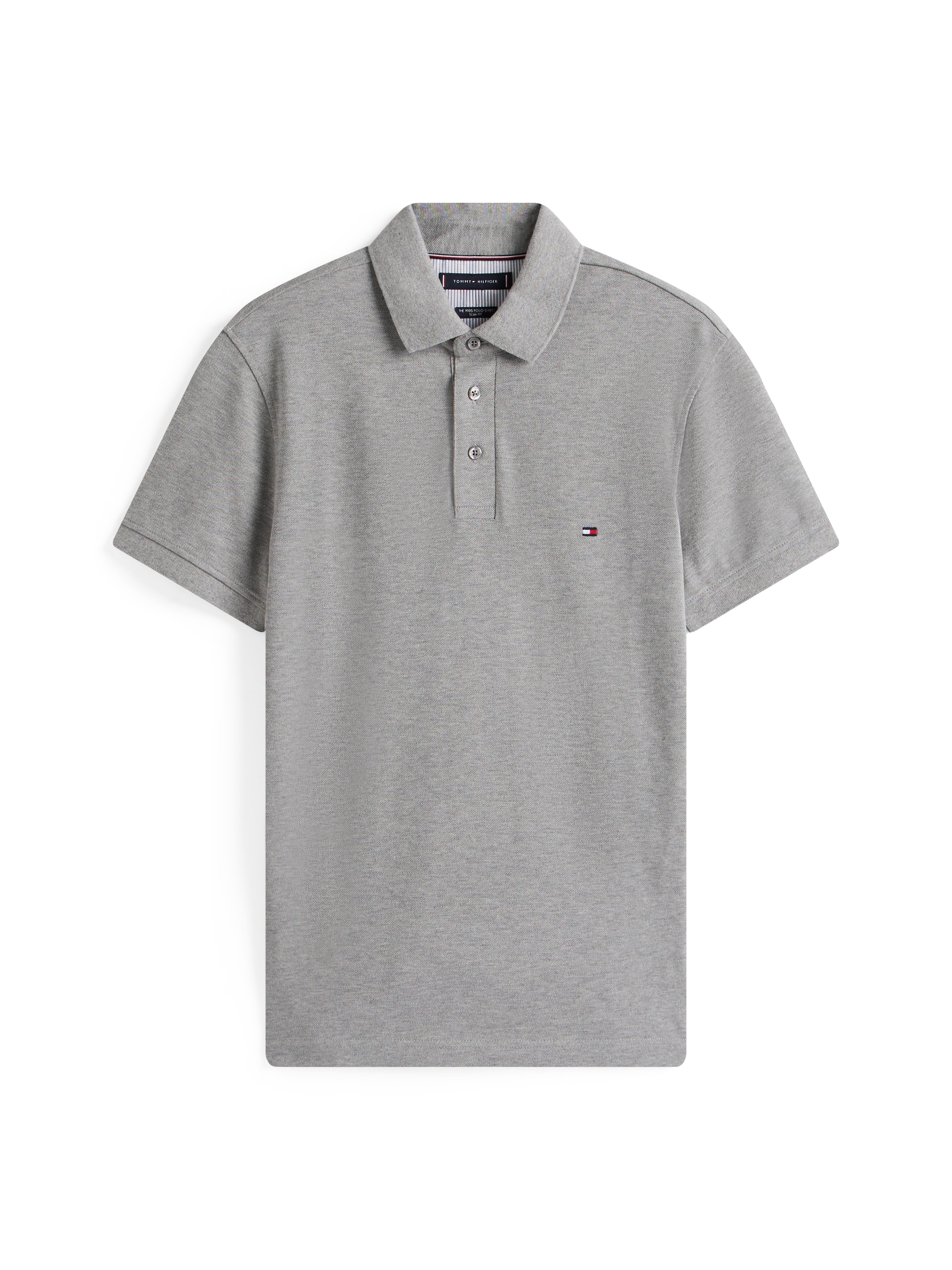 Tommy Hilfiger Poloshirt »1985 SLIM POLO mit Piqué-Struktur und Stickerei« meliert, casual, slim fit, Baumwollmix, Polokragen