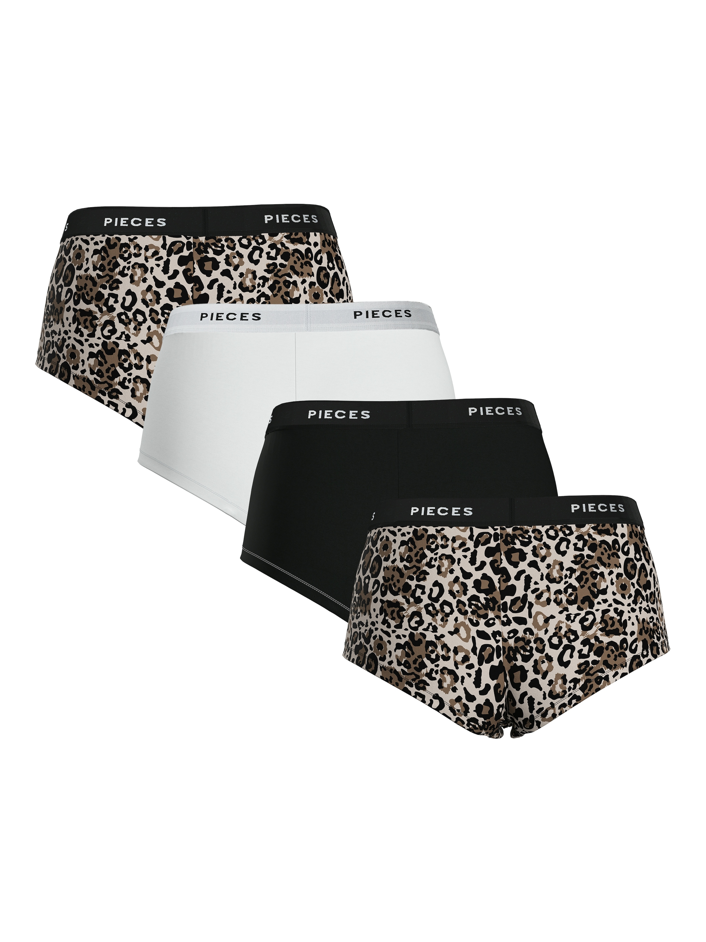pieces Hipster »PCLOGO LADY 4 PACK AOP/SOLID NOOS BC«, (Packung, 4 St.)