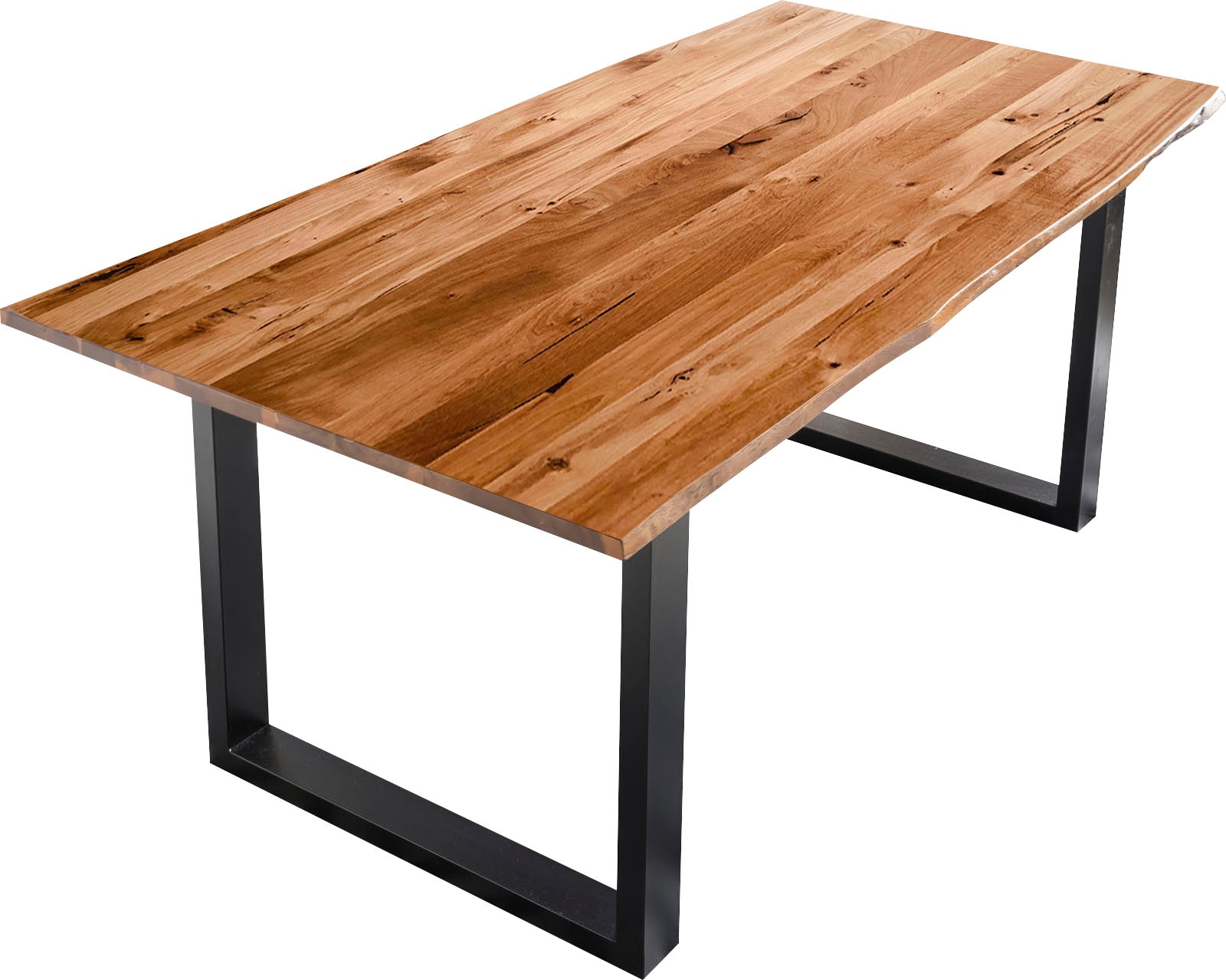 Baumkantentisch, Sichtbare Maserung und Astlöcher, Esstisch aus Massivholz