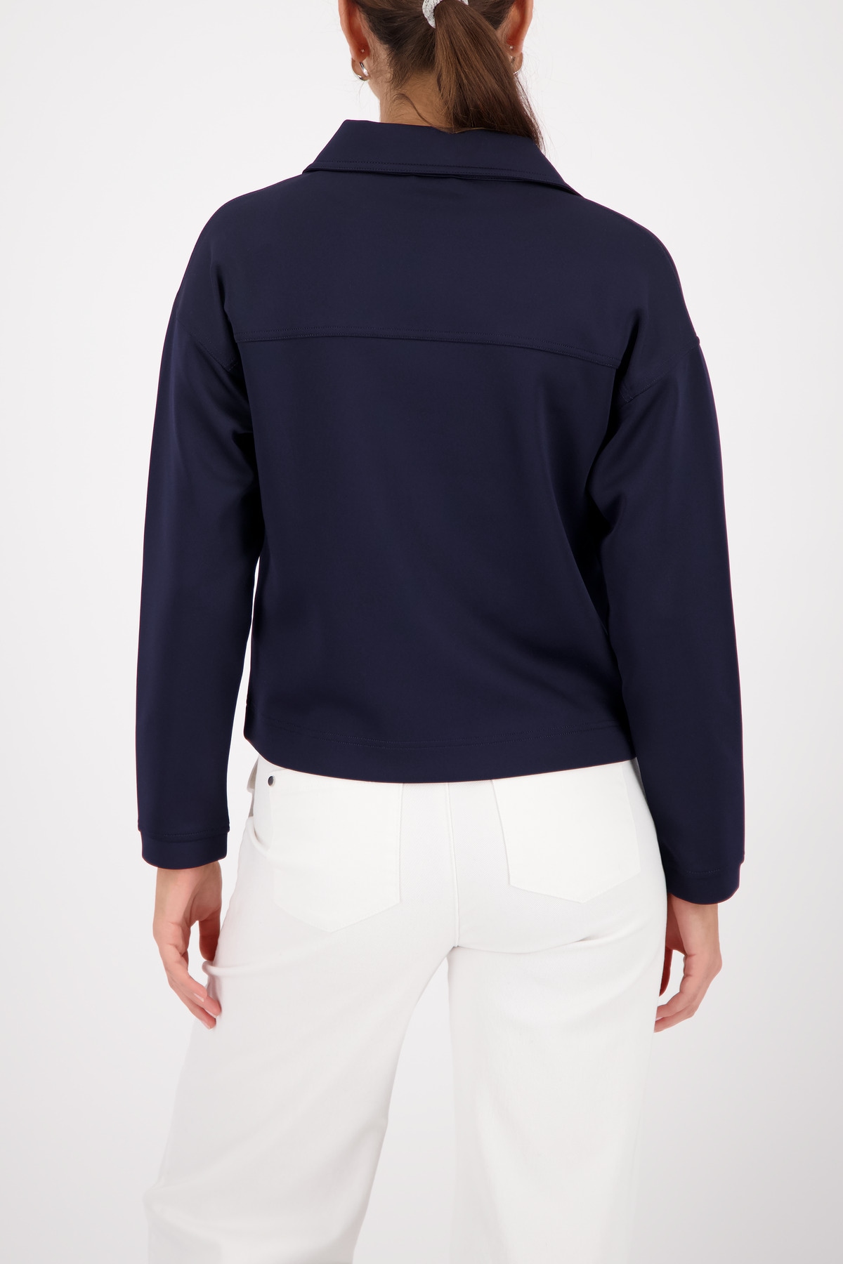 Monari Sweatjacke Hemdkragen, große Brusttaschen, elastische Qualität