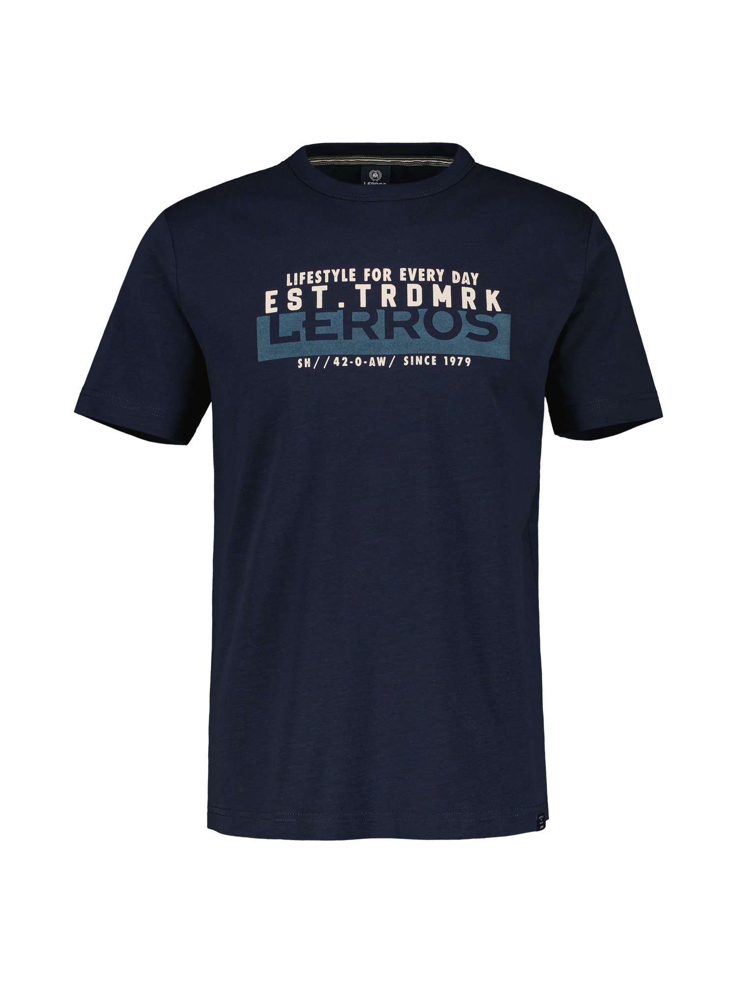 LERROS T-Shirt »LERROS Unifarbenes T-Shirt mit Print«
