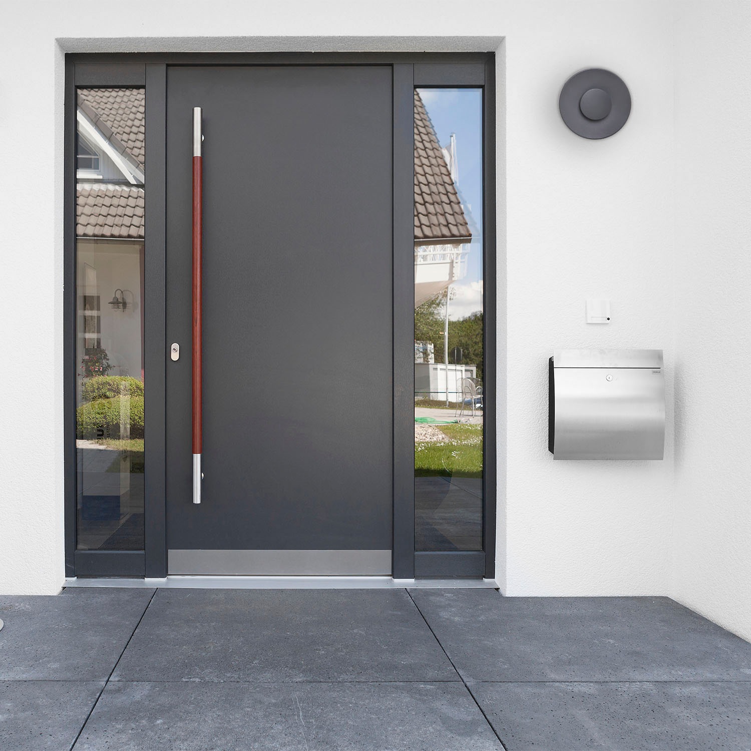 Paco Home Wandleuchte »AURORA«, LED In & Outdoor Aussen 3000K Terrasse Rund IP54 Flur Aluminium