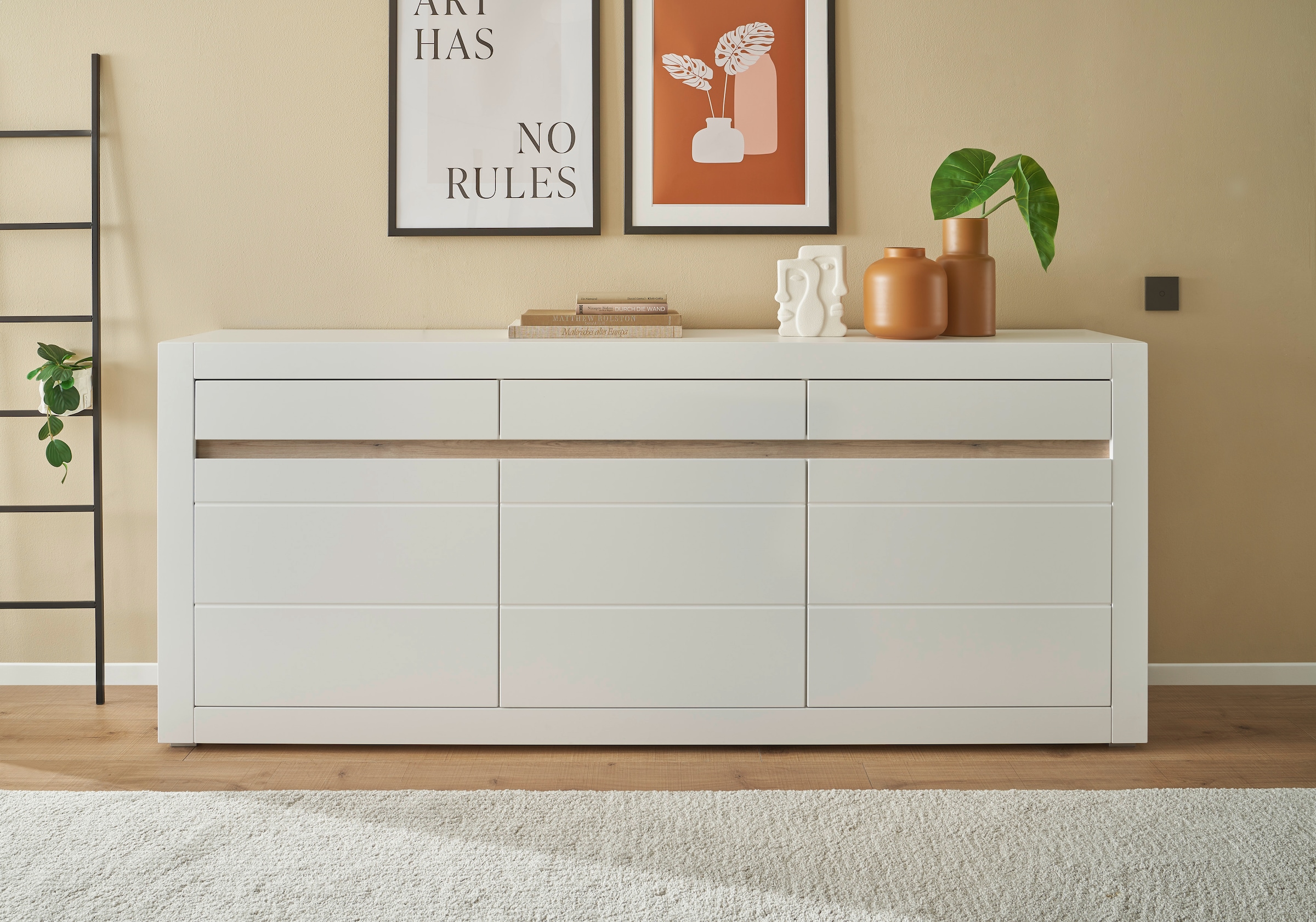 Sideboard »Chester, moderne Anrichte, Kommode mit Stauraum, Schrank, Weiß Matt«, (1...