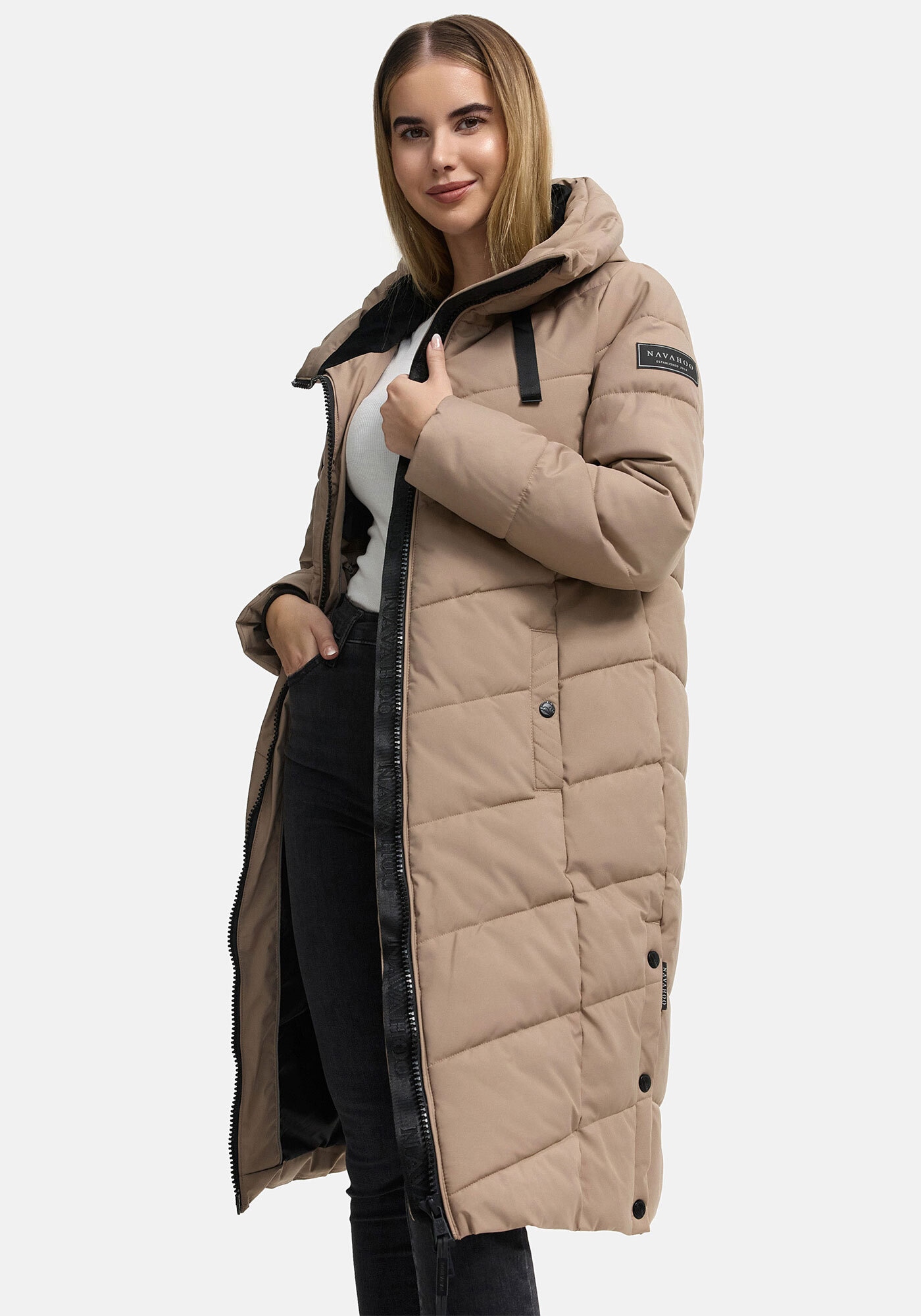 Navahoo Winterjacke »Navahoo Schmatzibaer lange Damen Winter Steppjacke N009«