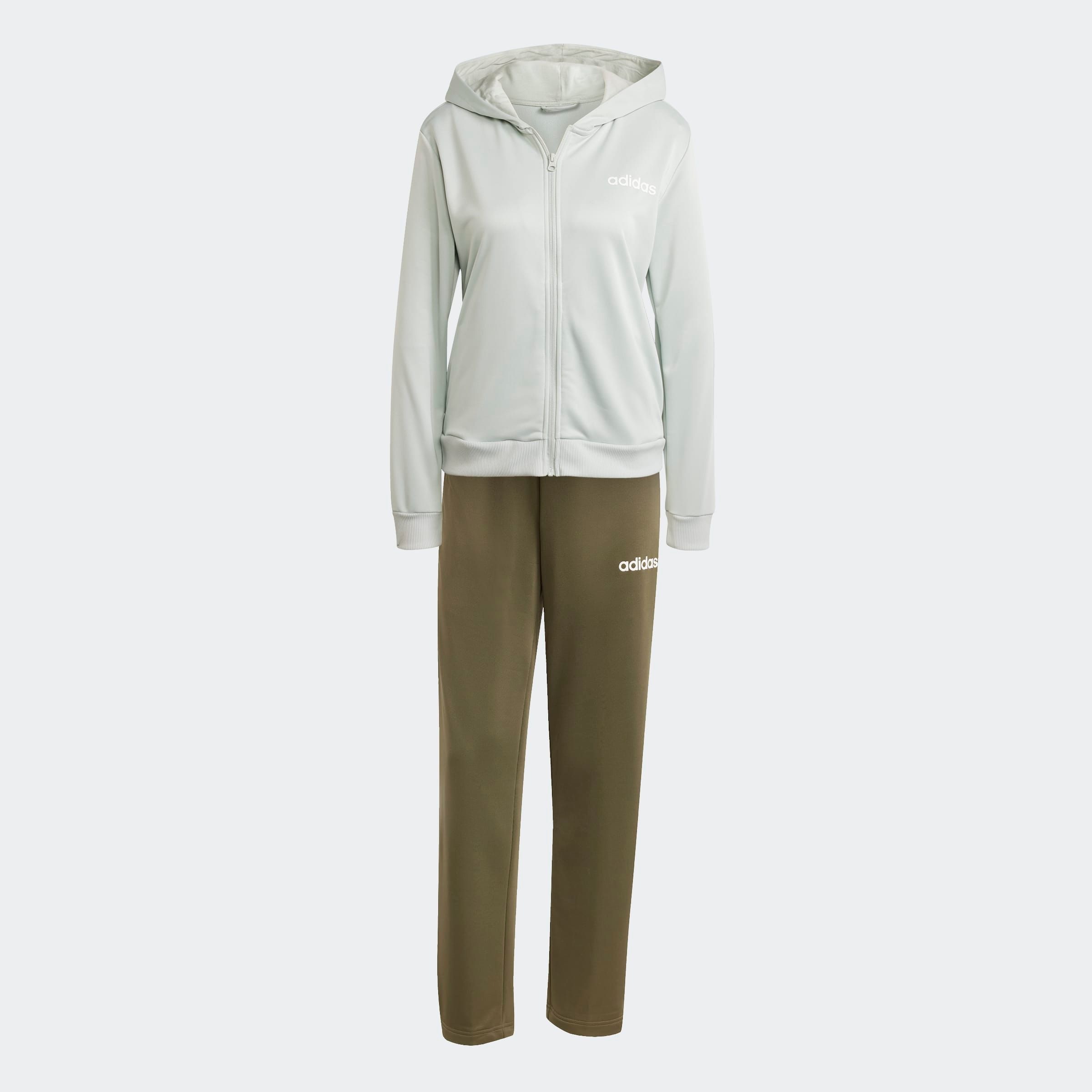 adidas Sportswear Trainingsanzug »W LINEAR TS«, (2 tlg.), Trainingsjacke mit Kapuze, Tracksuit