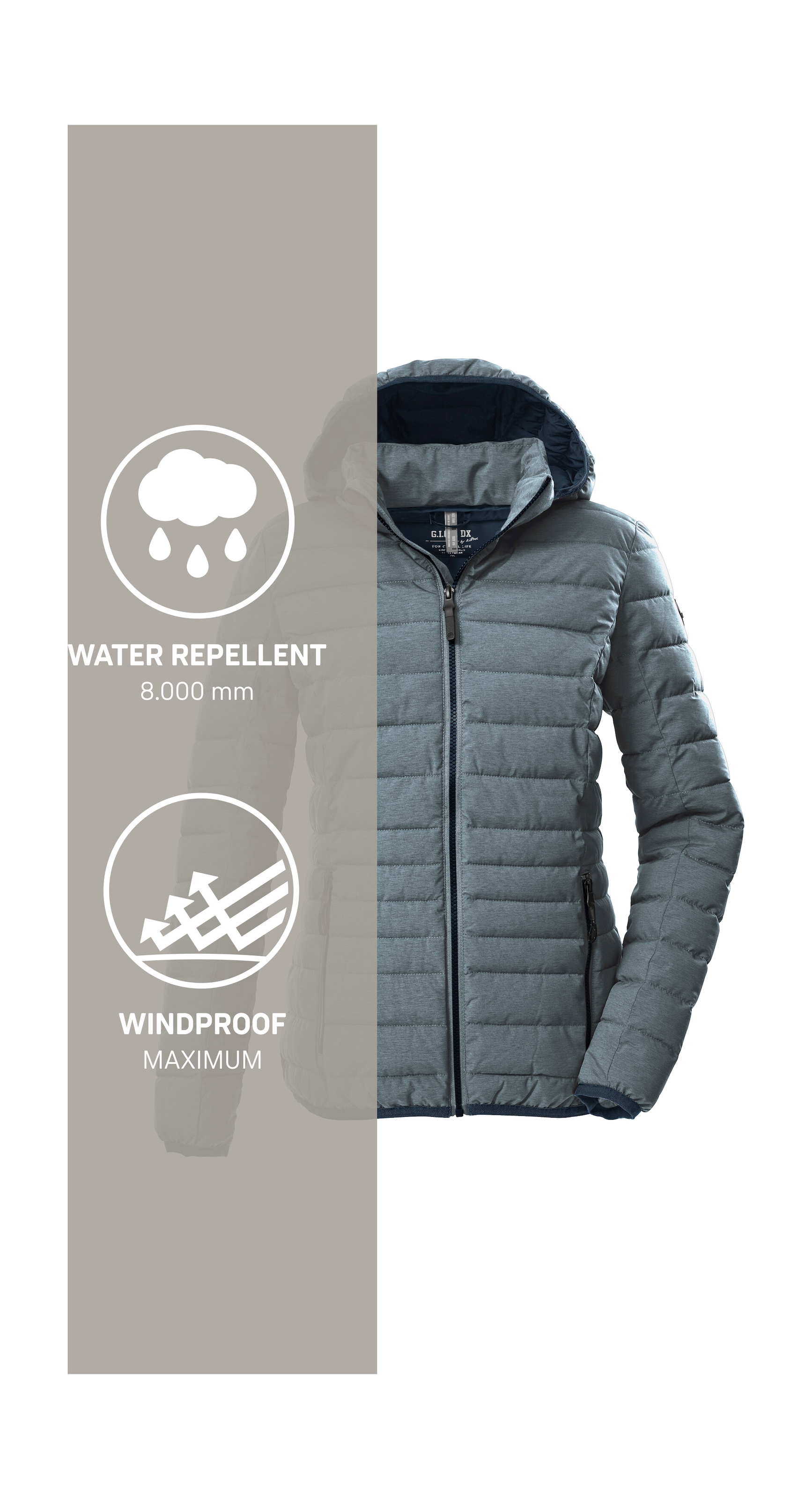 G.I.G.A. DX by killtec Steppjacke »GW 49 WMN QLTD JCKT« Wind- und wasserabweisende Damen Steppjacke mit 8.000 mm Wassersäule