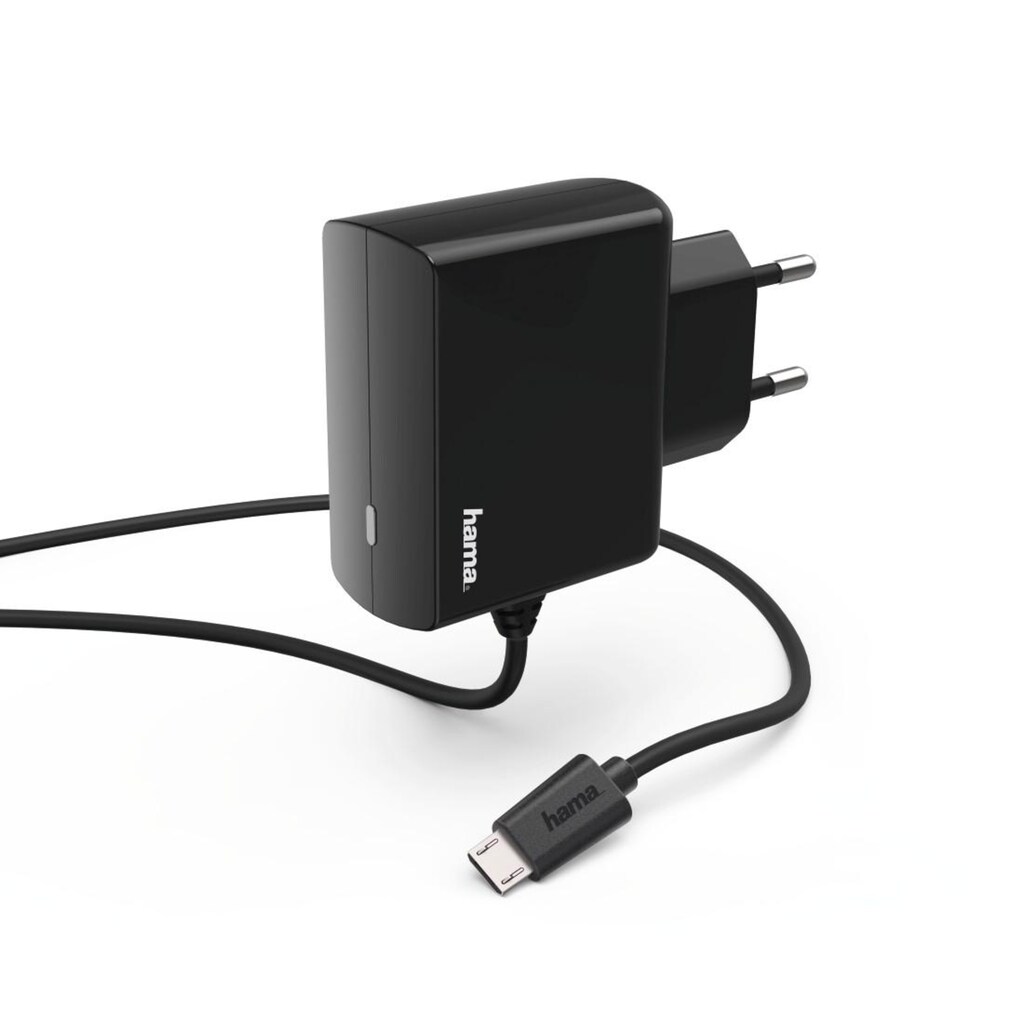 Hama USB-Ladegerät »Ladegerät, Micro-USB, 2,4 A, Schwarz Netzladegerät«