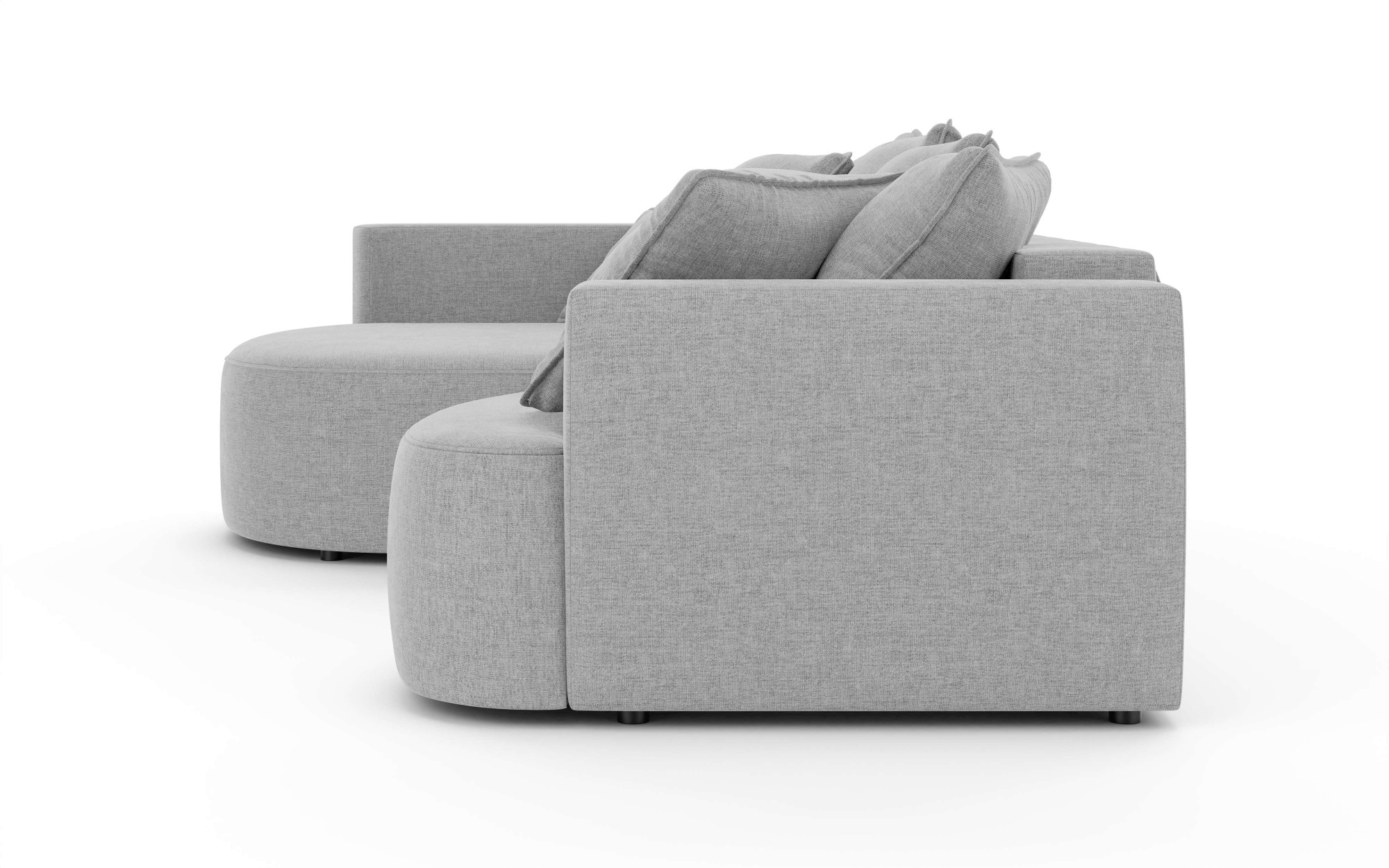 INOSIGN Ecksofa »Kahekili, Schlafsofa mit Bettkasten, Maße B/T/H: 255/181/90/ cm«, L-Form mit Wellenunterfederung, 7 Rückenkissen und 2 Zierkissen