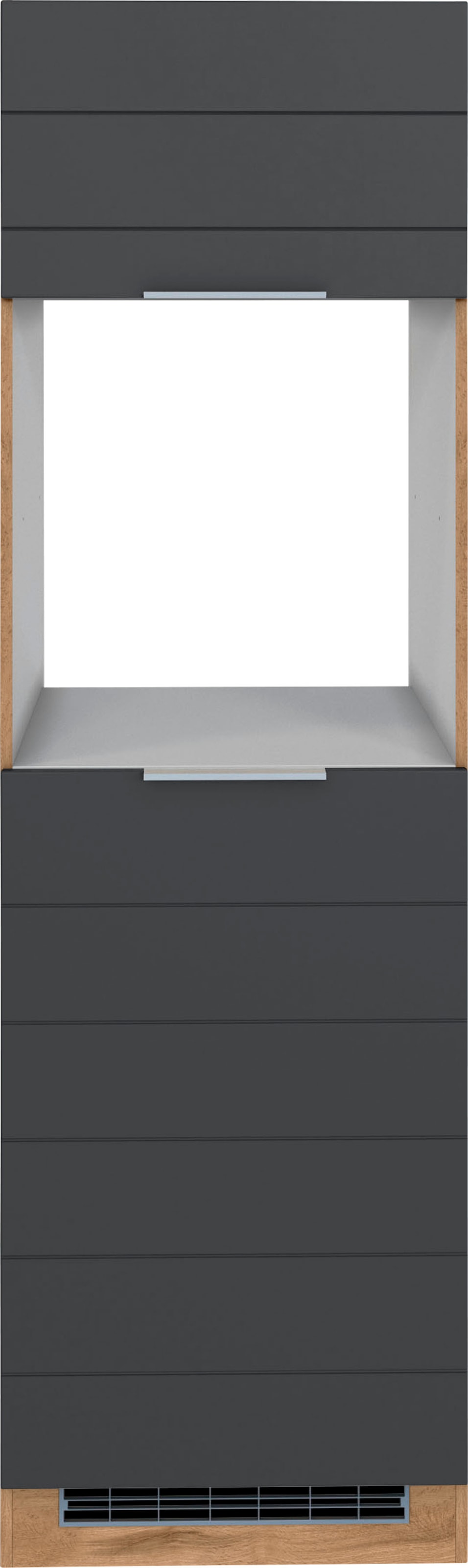 KOCHSTATION Backofenumbauschrank »KS-Luhe«, 60 cm breit, hochwertige MDF-Fronten mit waagerechter Lisene
