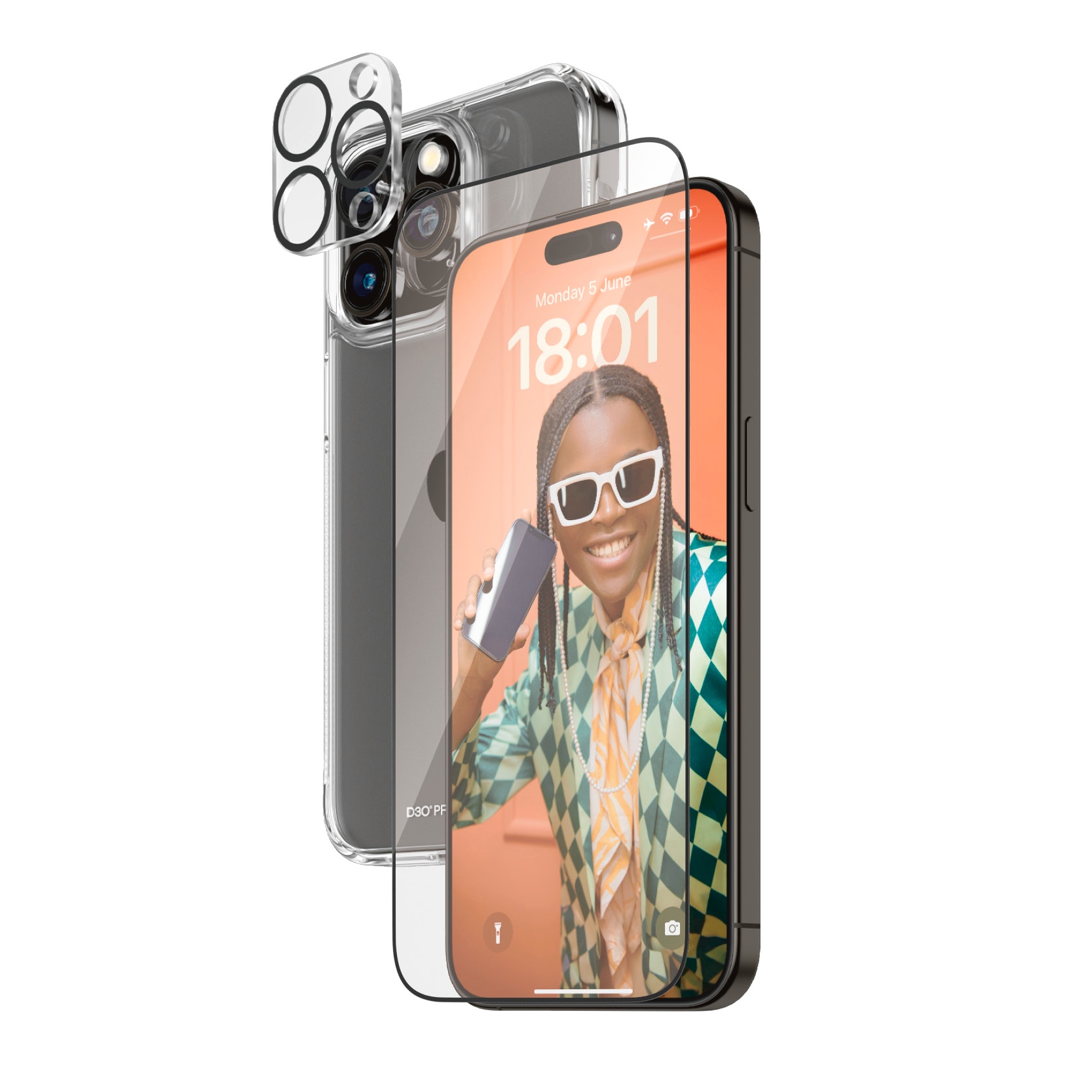 PanzerGlass Displayschutzglas »3-in-1 Bundle Pack« für Apple iPhone 15 Pro Max Displayschutzfolie, Bildschirmschutz, Schutzglas, kratz- & stoßfest