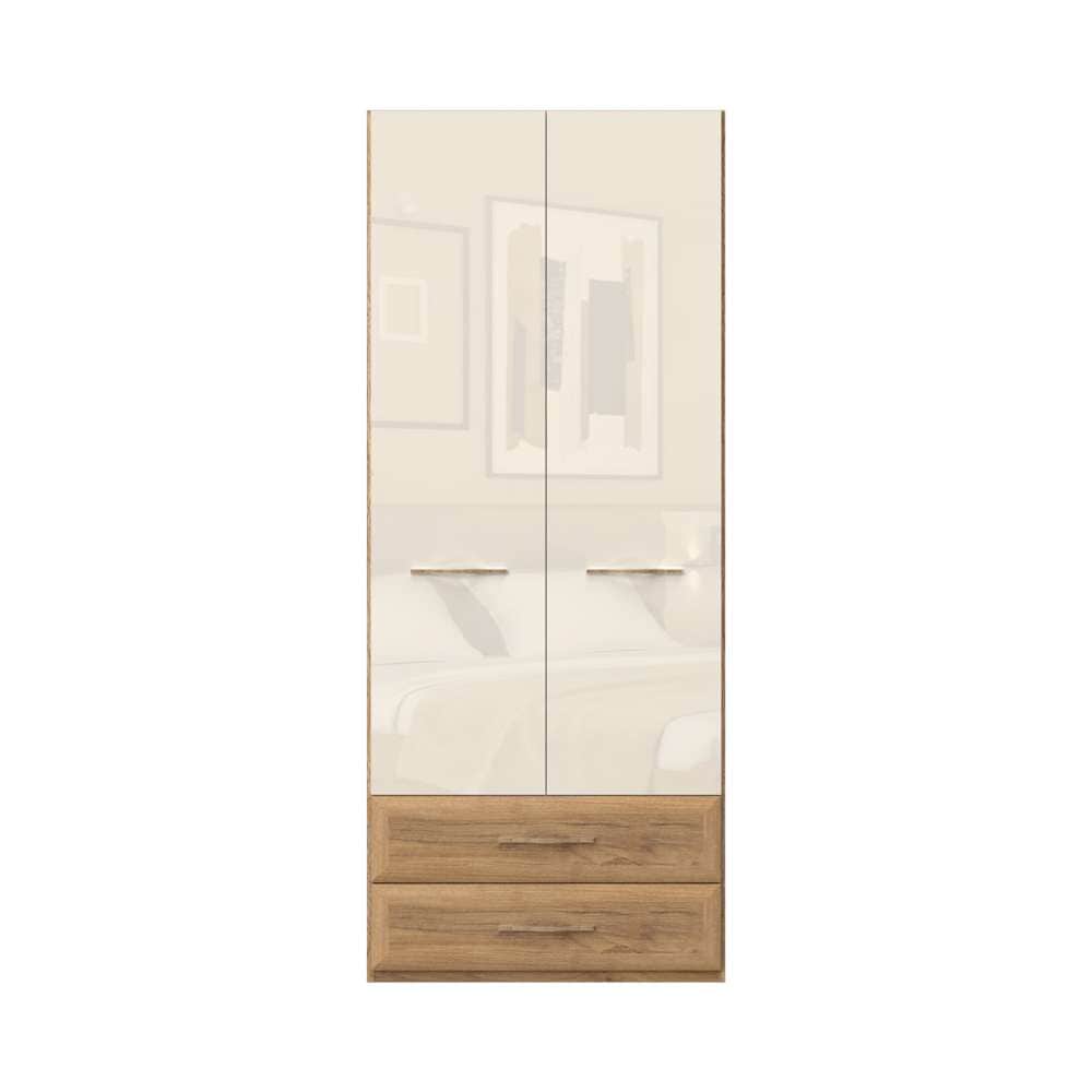 Home affaire Kleiderschrank »Gala, beige hochglänzend UV lackiert, kratzfest, FSC-zertifiziert«, (abgerundete Schubladen aus MDF im Holzdekor, soft-close), hoher Schrank (224cm), in den Breiten 92 und 137cm, Made in Europe