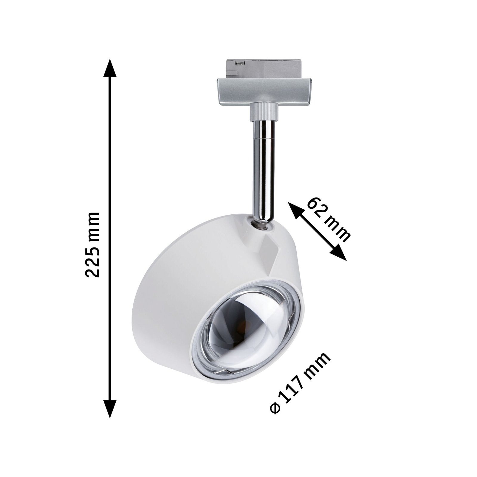Paulmann Schienensystem-Leuchten »URail Schienenspot Sabik Einzelspot 2700K 230V Weiß matt, Chrom matt«, dimmbar 800lm/390lm 9W