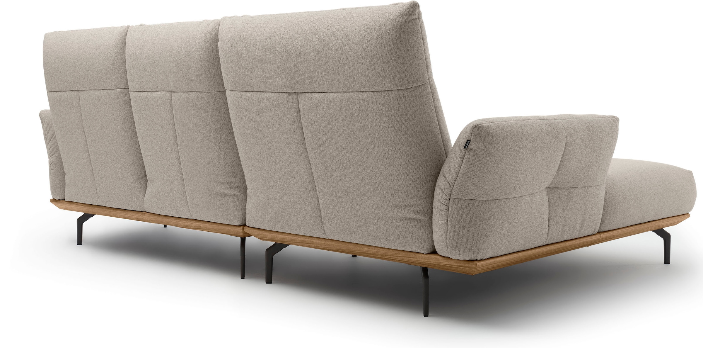 Creation BY ROLF BENZ Ecksofa »CR.460«, Sockel in Nussbaum, Winkelfüße in Umbragrau, Breite 298 cm