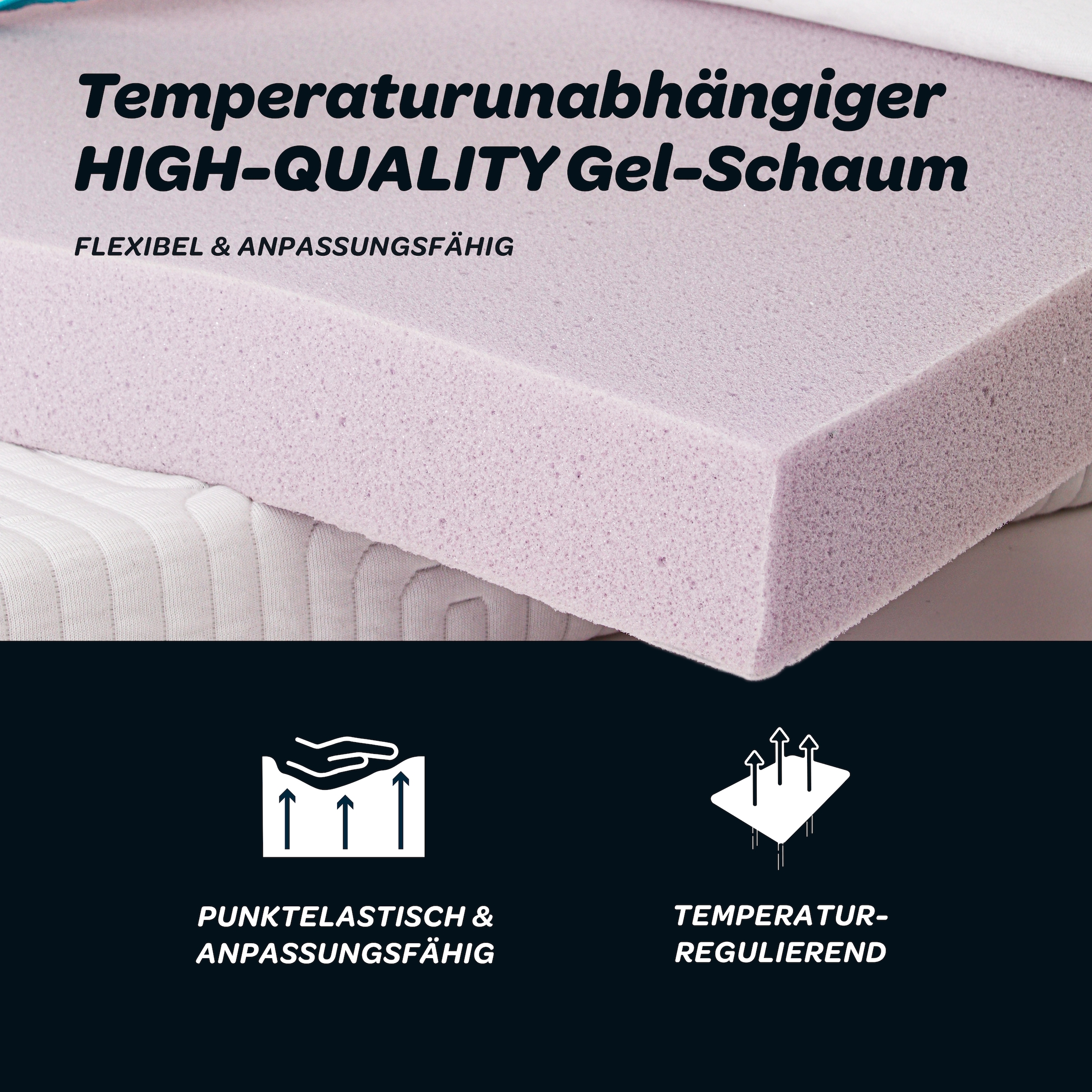 Dunlopillo Topper »Balance, Premium Gelschaumtopper 90x200 & 140x200 cm« punktgenaue Körperanpassung, unterstützt ergonomische Liegeposition