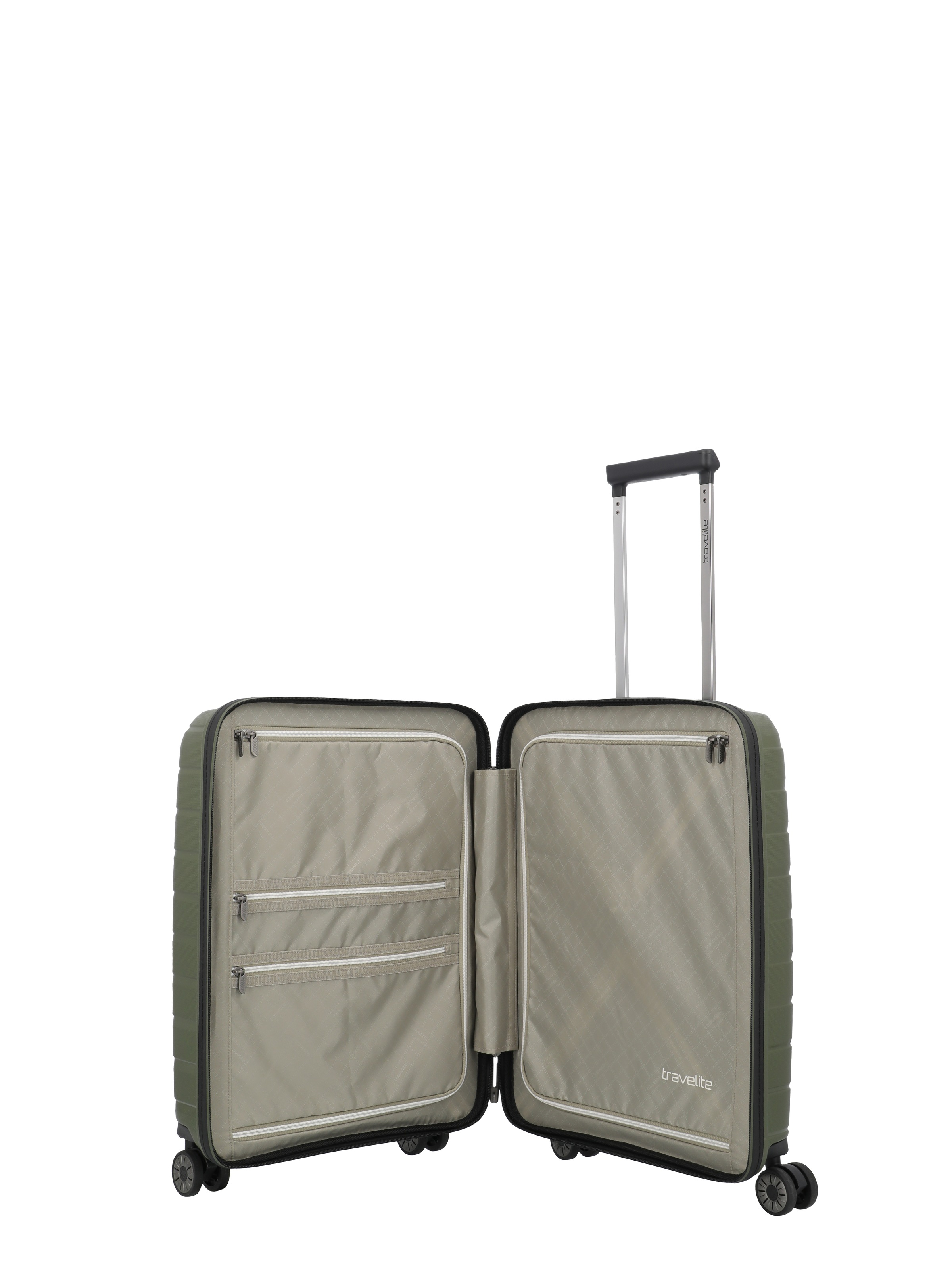 travelite Trolley »AIR BASE Reisekoffer Hartschale« 43 l 4 Rollen kratzresistenter Oberfläche und cleverer Innenaufteilung