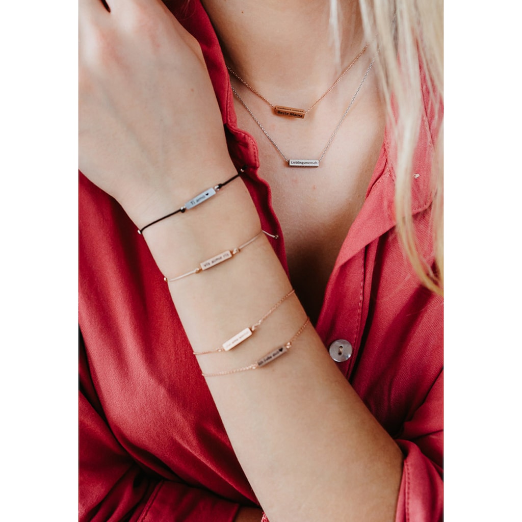 Julie Julsen Armband »CUBE, ROTVERGOLDET, »ICH LIEBE DICH«, JJBR0448.2«