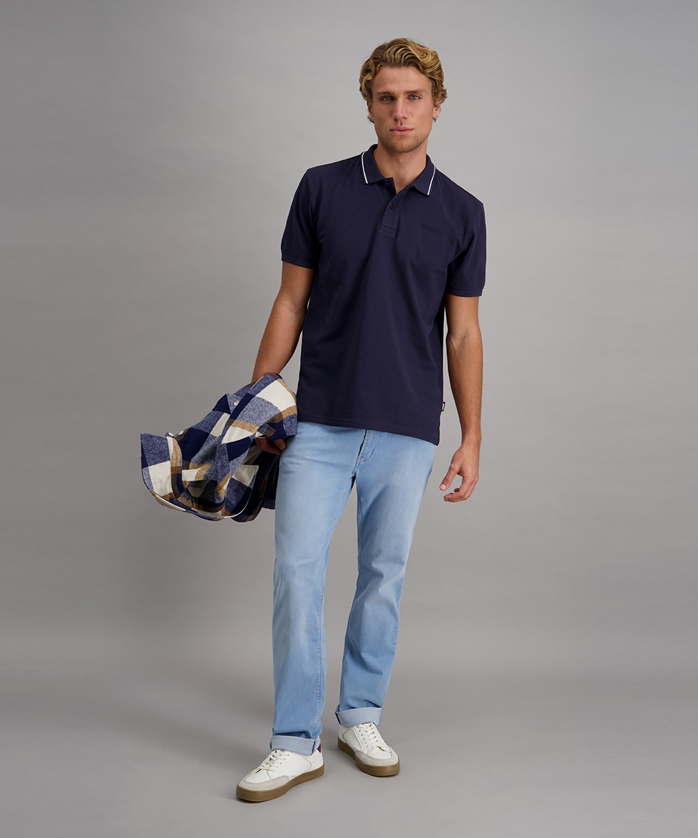 Pioneer Authentic Jeans Poloshirt mit Logo Schriftzug