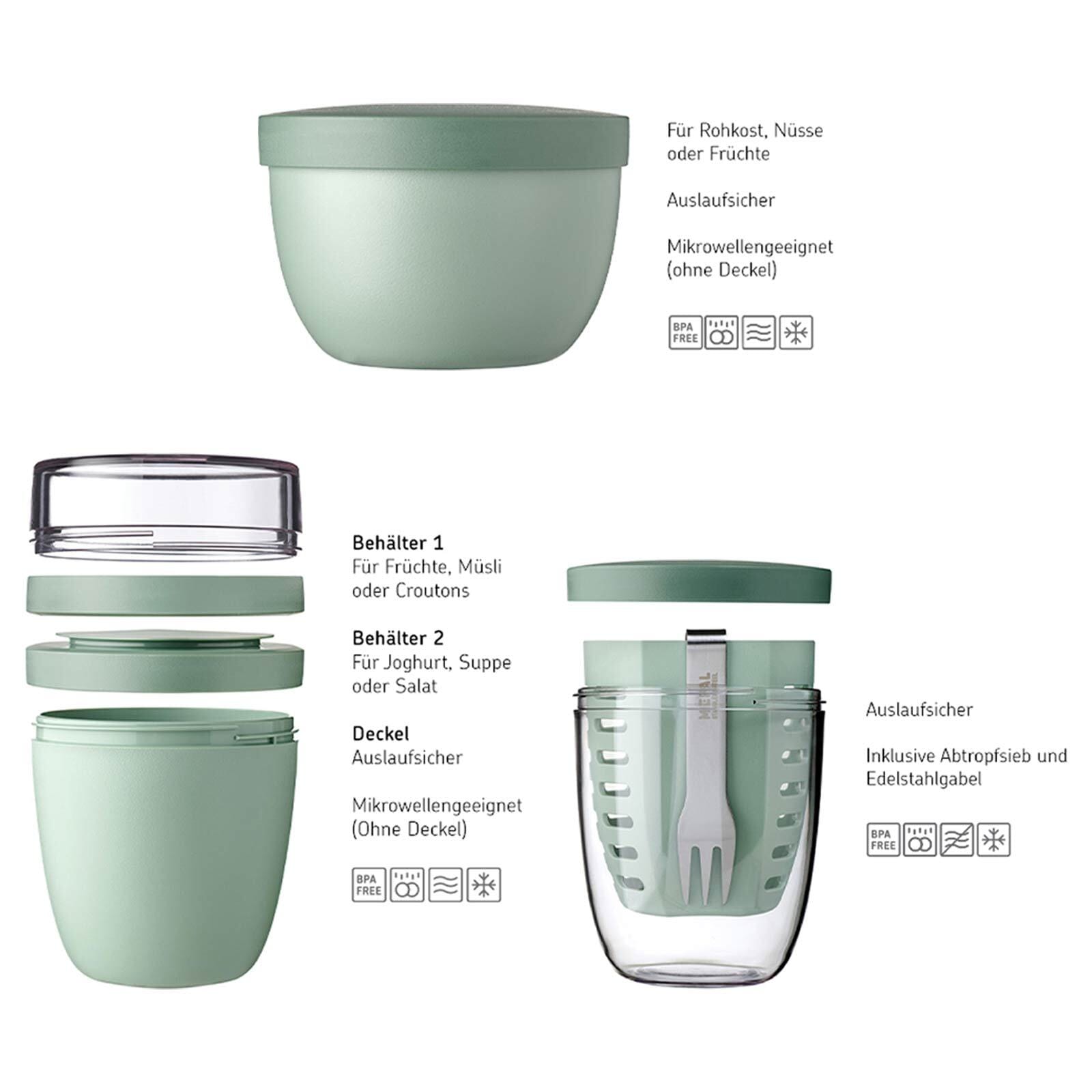 Mepal Lunchbox »Lunchpot, Fruitpot und Snackpot Ellipse 3er Set«