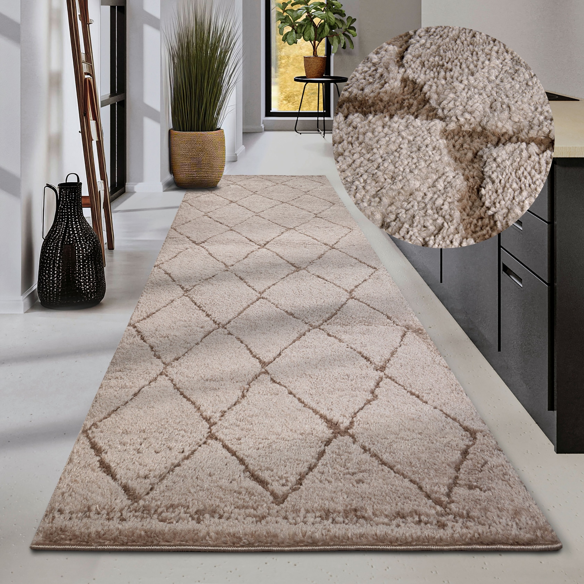 ELLE DECORATION Hochflor-Teppich »Perrotin«, rechteckig, 18 mm Höhe, Läufer, Shaggy, flauschig, weich, Langflor, modern, Hoch Tief Effekt