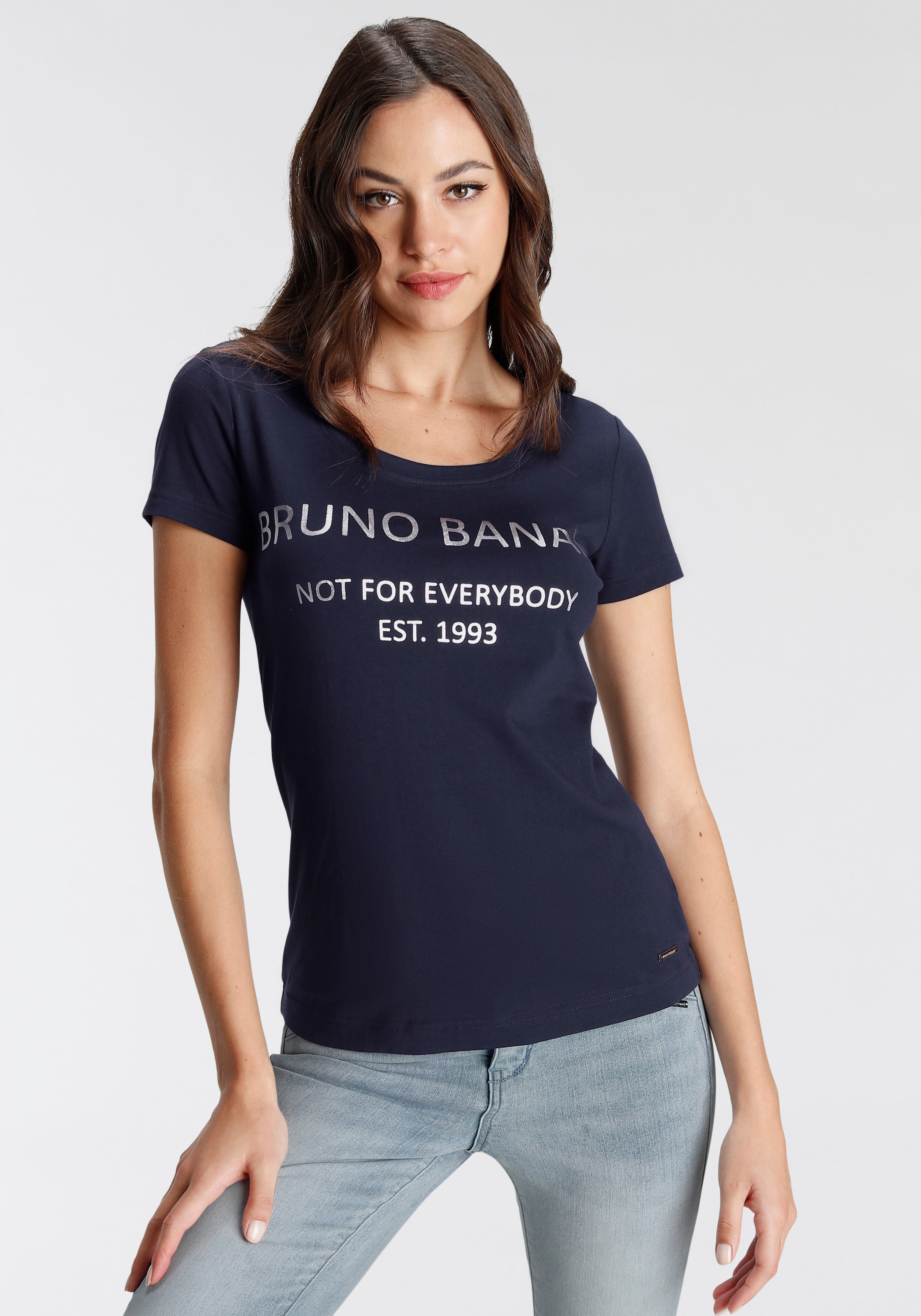 T-Shirt, kaufen Banani OTTO NEUE Bruno KOLLEKTION mit bei Logodruck online goldfarbenem