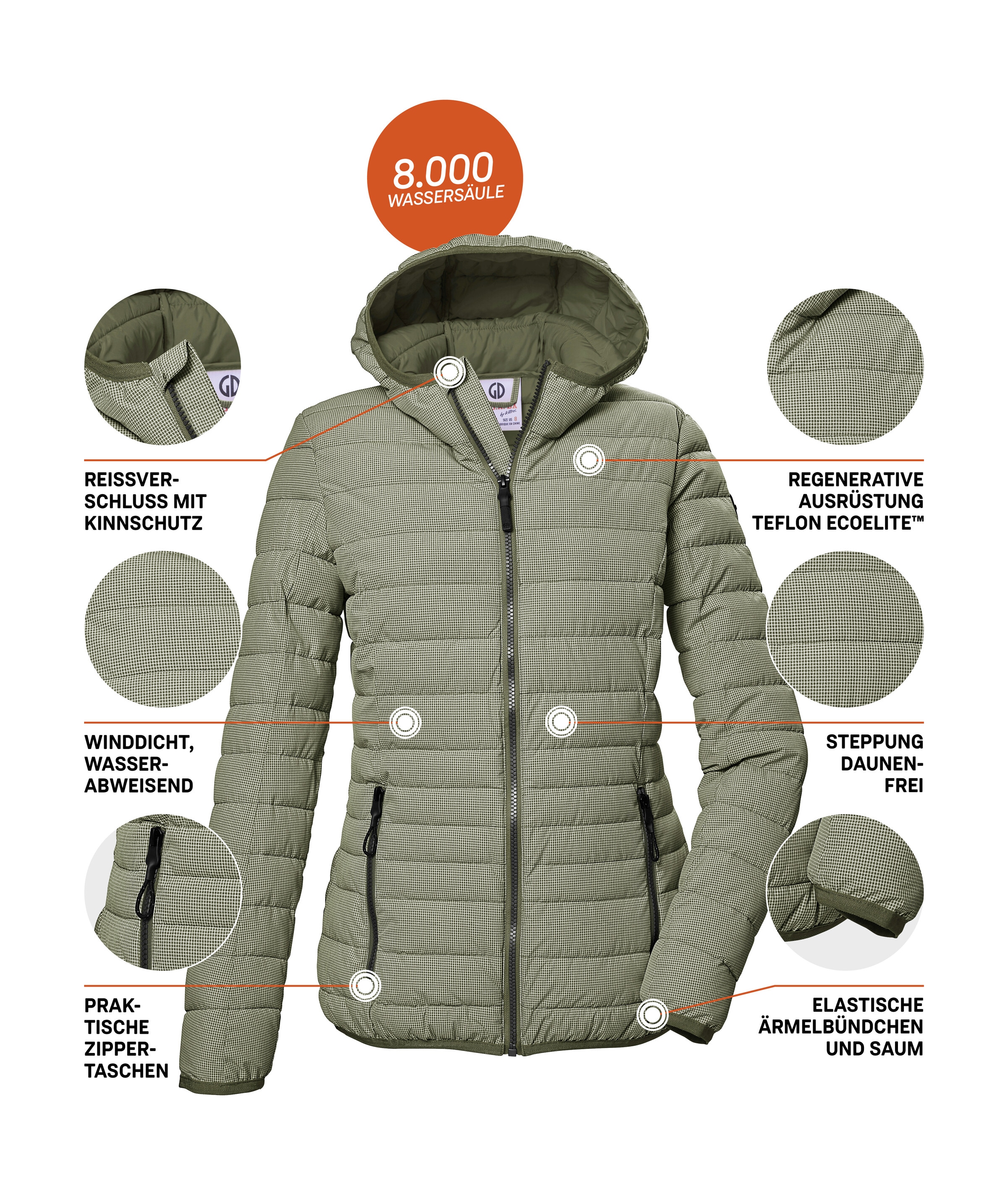 G.I.G.A. DX by killtec Steppjacke »GS 65 WMN QLTD JCKT« Leichte Steppjacke: wasserabweisend, winddicht, elastische Bündchen