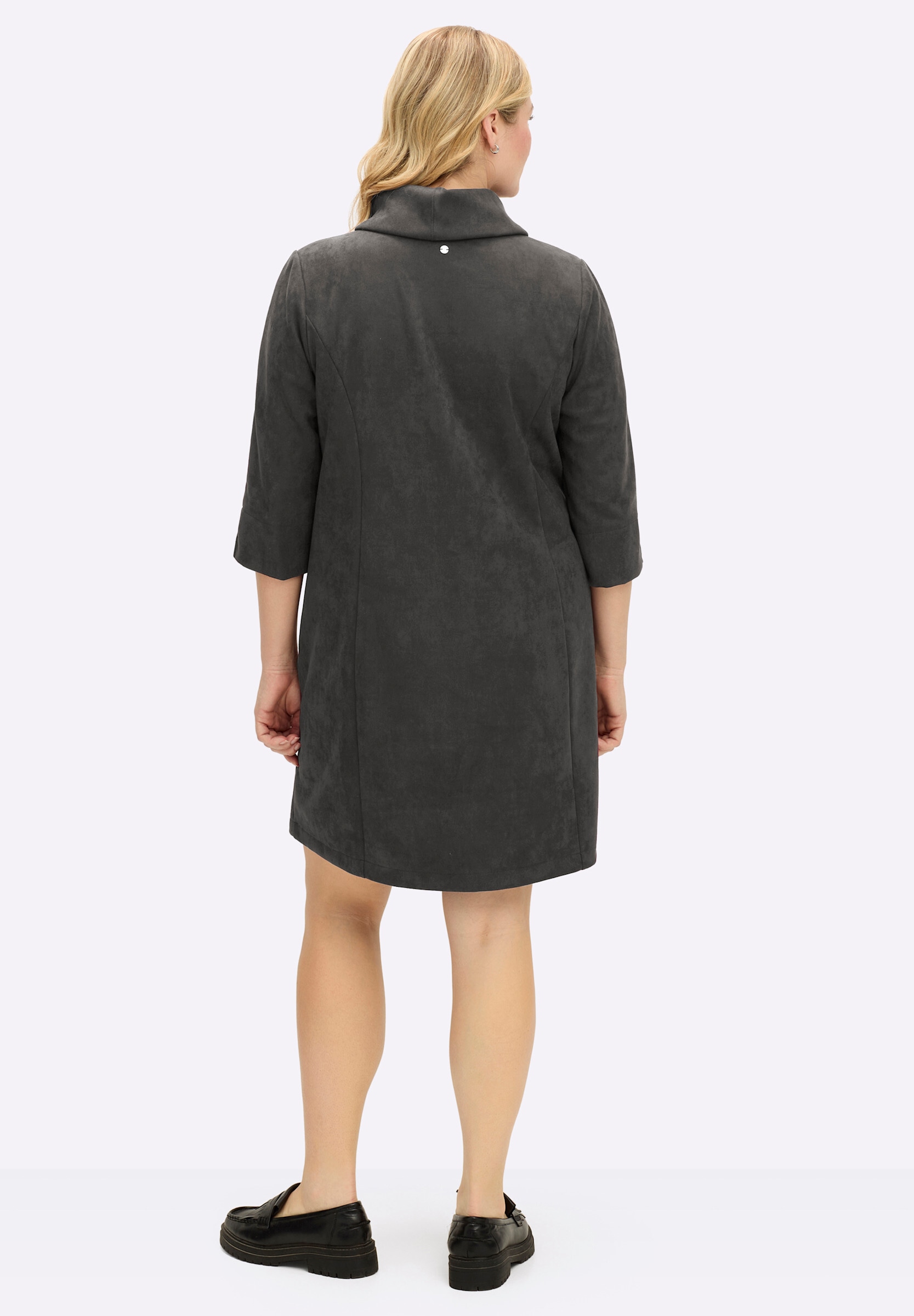 Sheego Jerseykleid »Velours-Kleid A-Linien-Kleid in Veloursleder-Optik«
