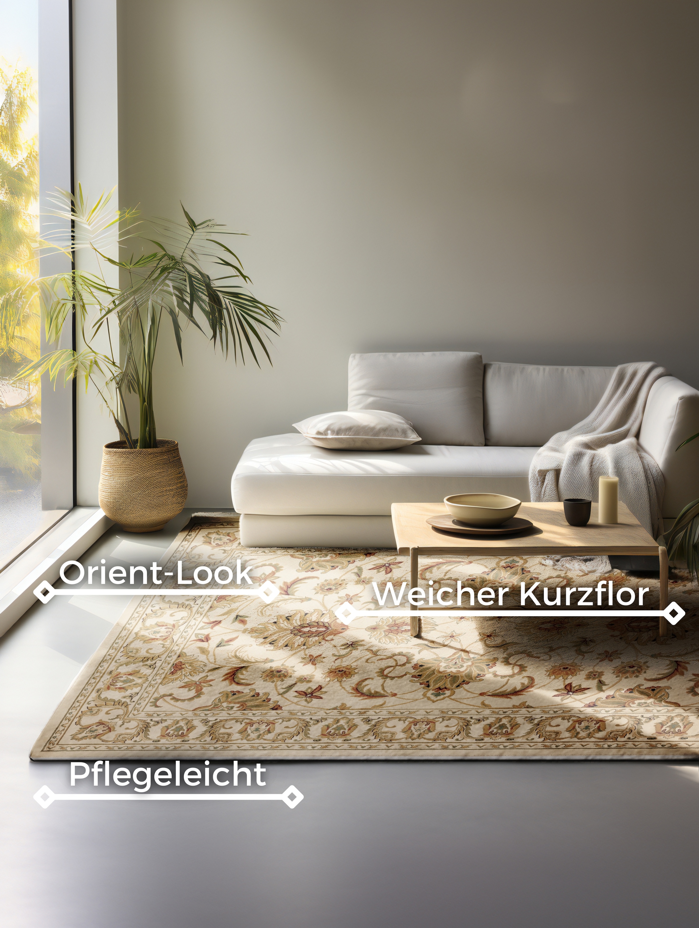 NOURISTAN Teppich »Harirud«, rechteckig, 8 mm Höhe, Orient Optik, strapazierfähig, pflegeleicht, robust