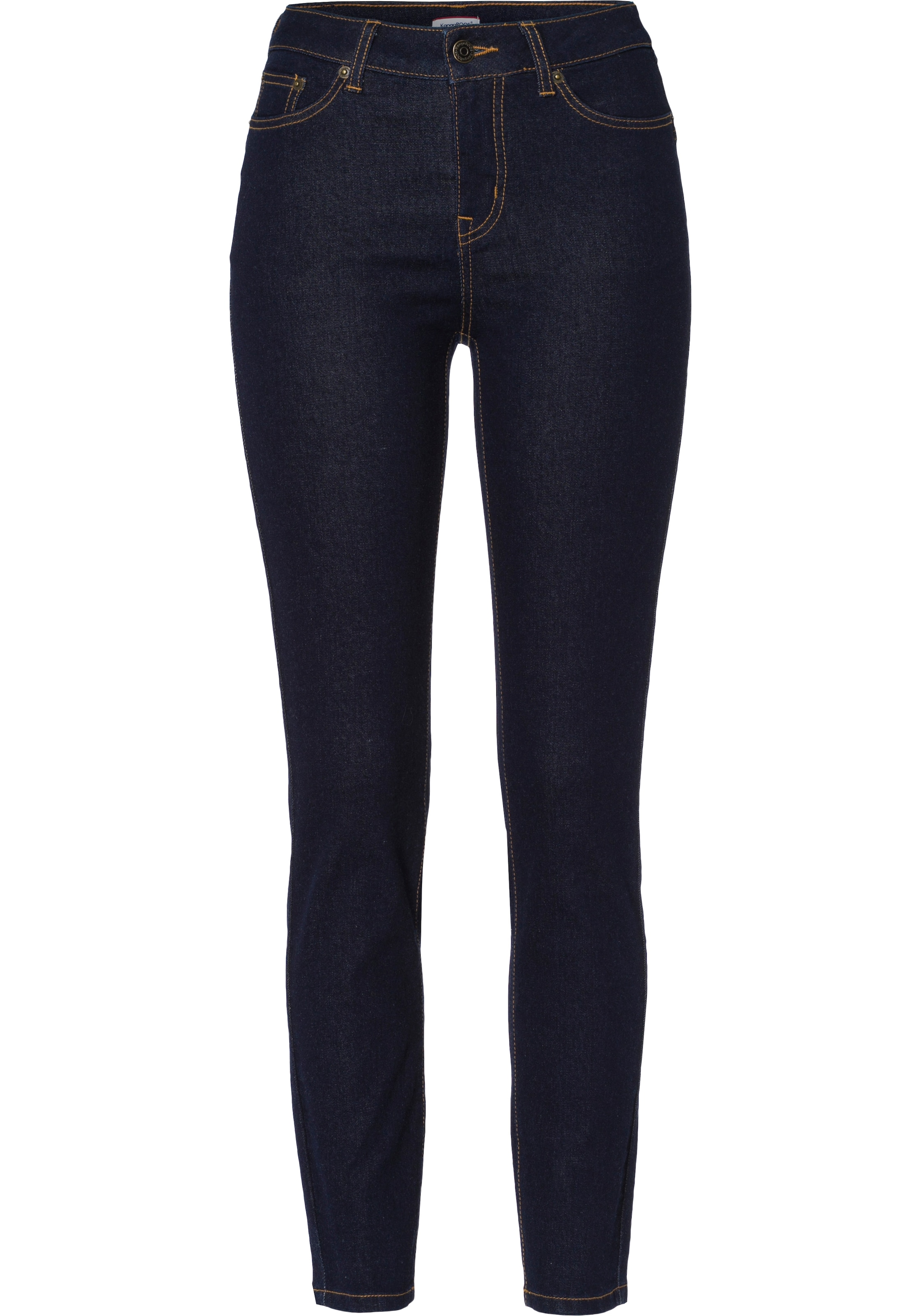 KangaROOS Slim-fit-Jeans »CROPPED HIGH WAIST SLIM FIT«, schmale Passform, Röhrenjeans, trendige Used-Waschung