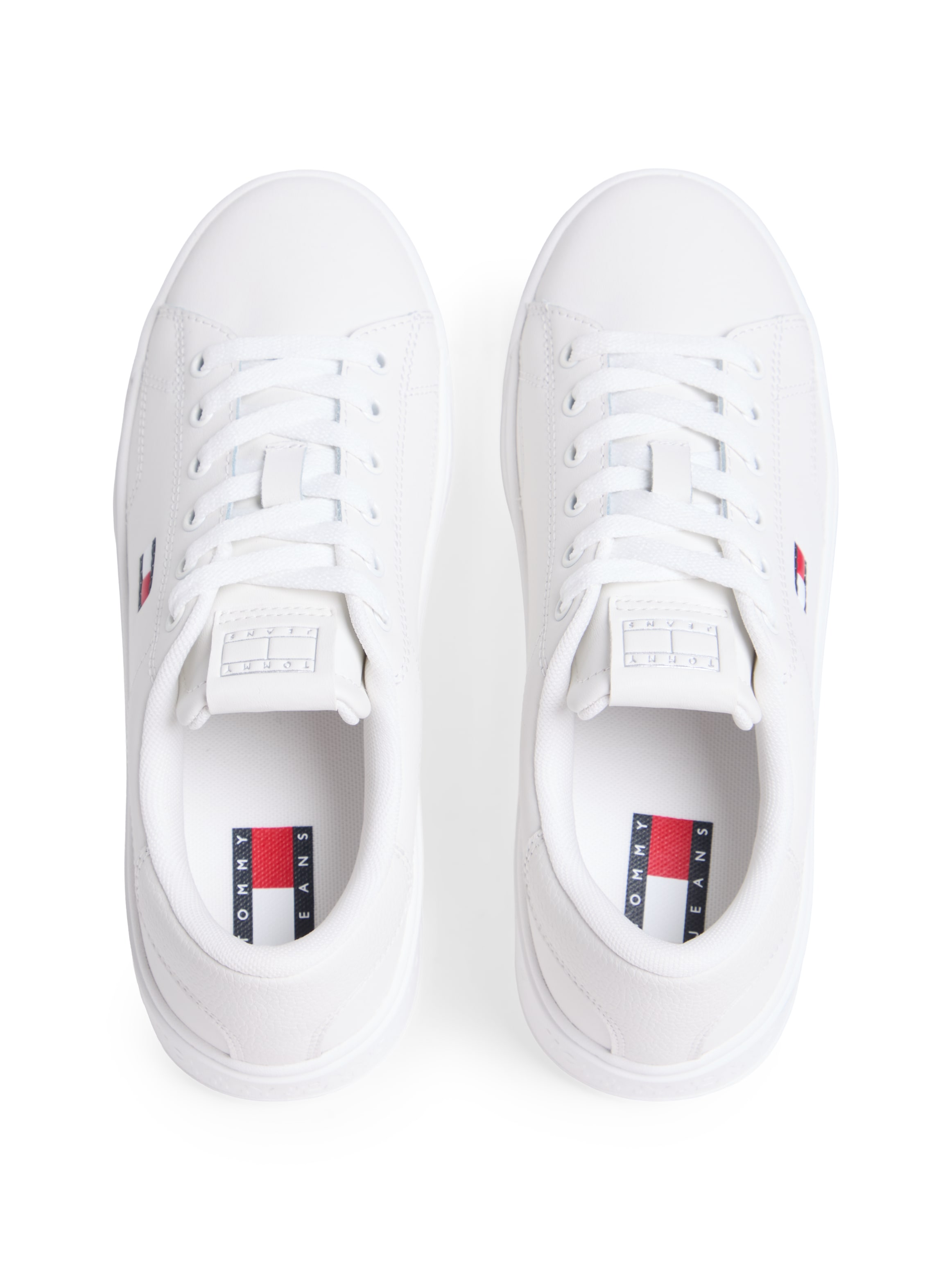 Tommy Jeans Plateausneaker »TJW SCRIPT CUPSOLE«  Freizeitschuh, Halbschuh, Schnürschuh mit seitlicher Logoflagge