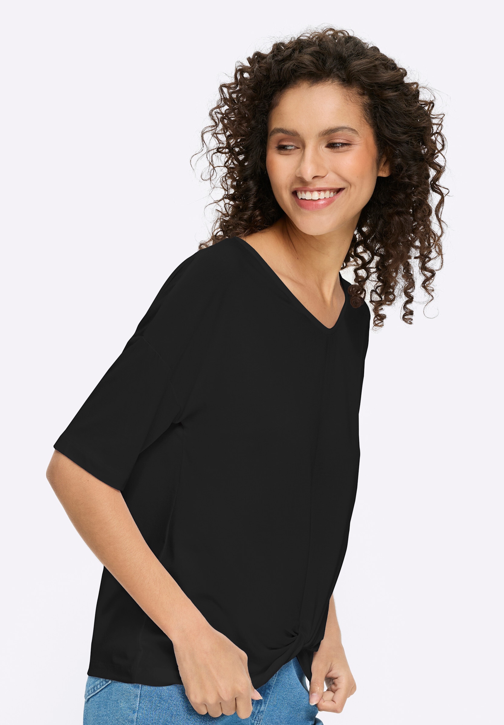 heine T-Shirt »Shirt Kurzarmshirt mit Knoten-Optik«