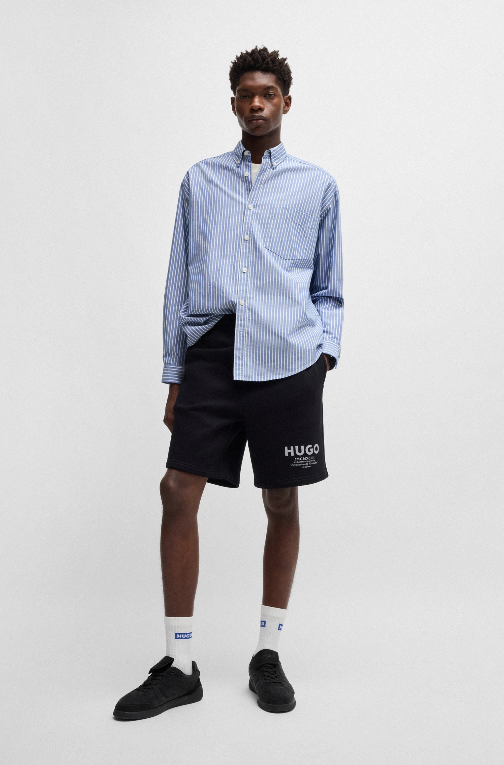 HUGO Blue Langarmhemd »Ebill«, oversize