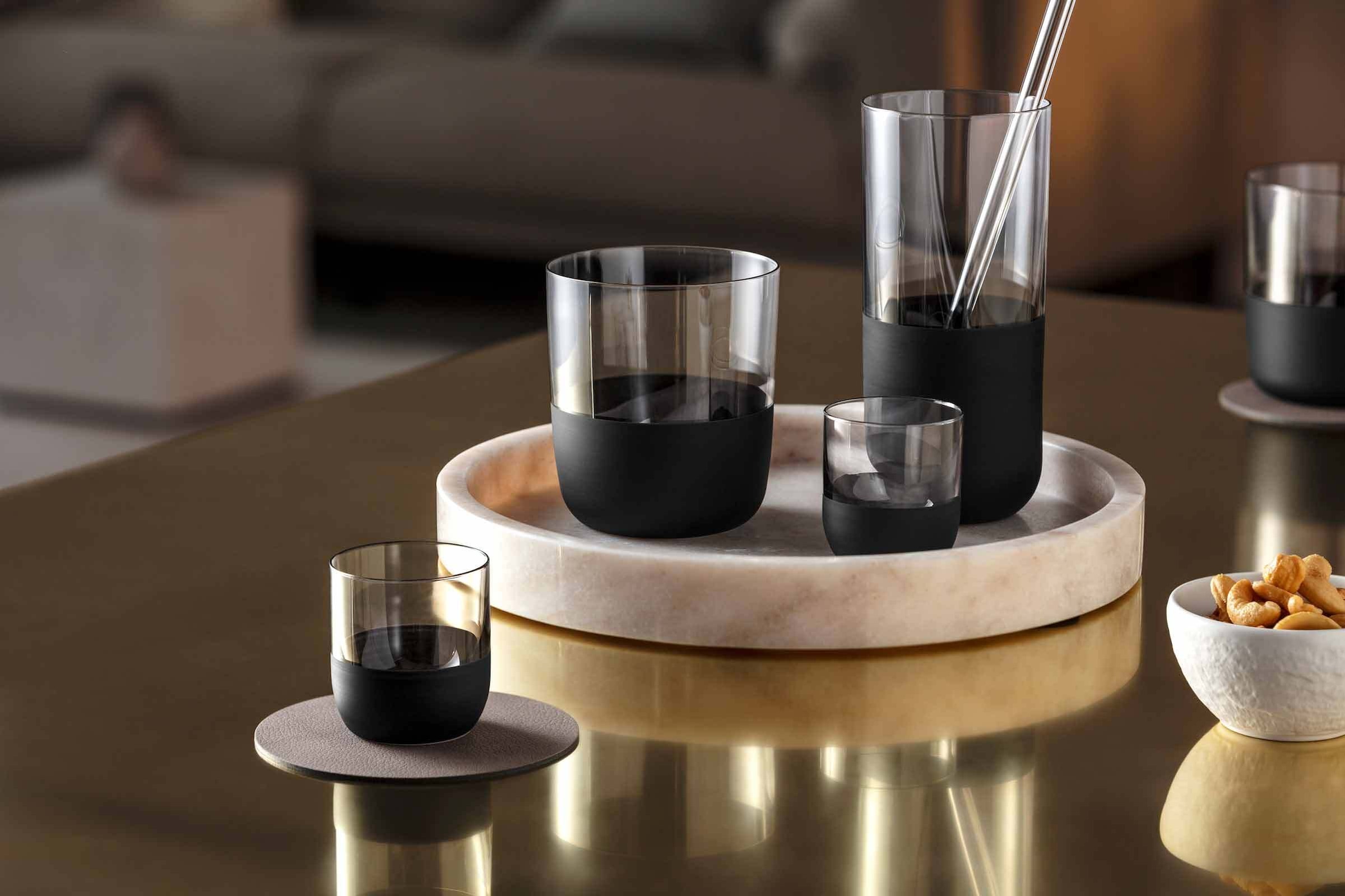 Villeroy & Boch Gläser-Set »Bargläser Manufacture Rock 12er Set schwarz-transparent«