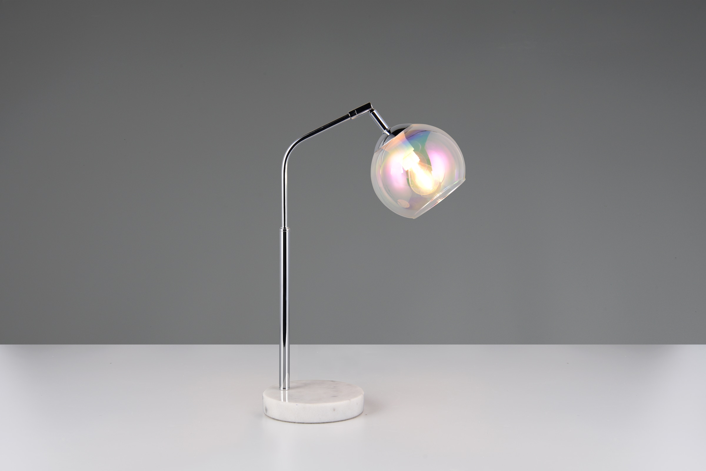 TRIO Leuchten Schreibtischlampe »PAXTON, exkl. 1x E14 max 10W, Leseleuchte Nachttischlampe« E14 1 Stk. warmweiß - kaltweiß mit Glas Lampenschirm, Schnurschalter, Höhe 45 cm, Tiefe 28 cm