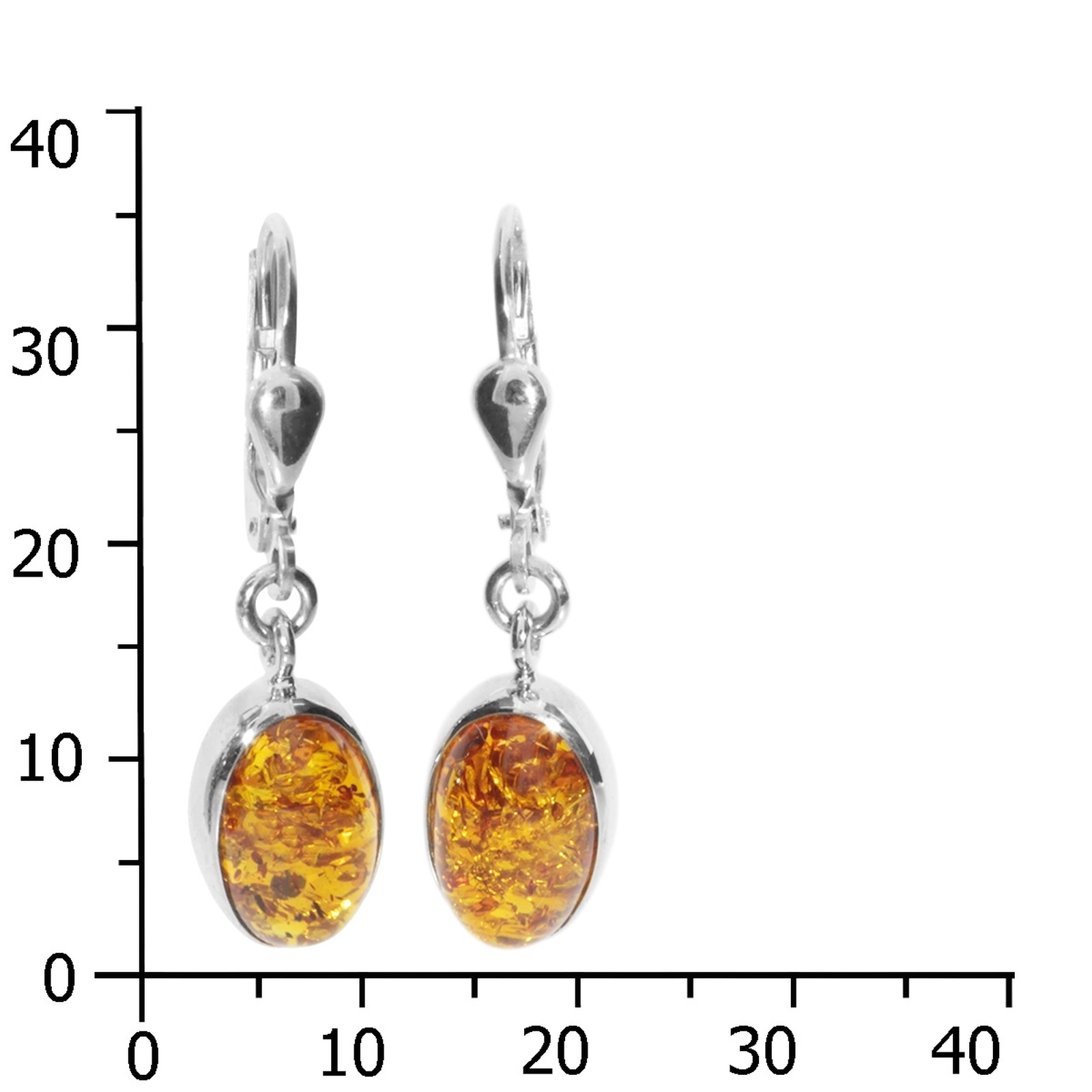 OSTSEE-SCHMUCK Paar Ohrhänger »- Classic 11 x 7 mm - Silber 925/000 - Bernstein«