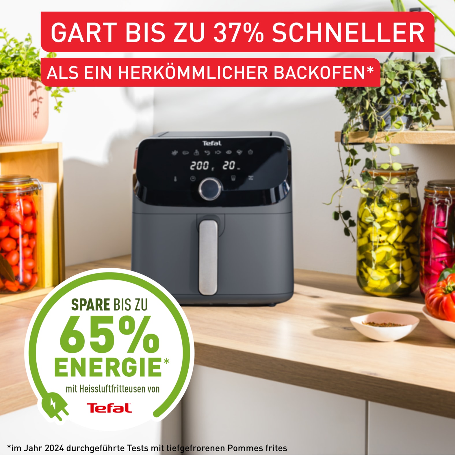 Tefal Heißluftfritteuse »Tefal EY855B Easy Fry Mega Heißluftfritteuse«, 2020 W, 8 voreingestellte Programme, extragroßes Fassungsvermögen, EY855B